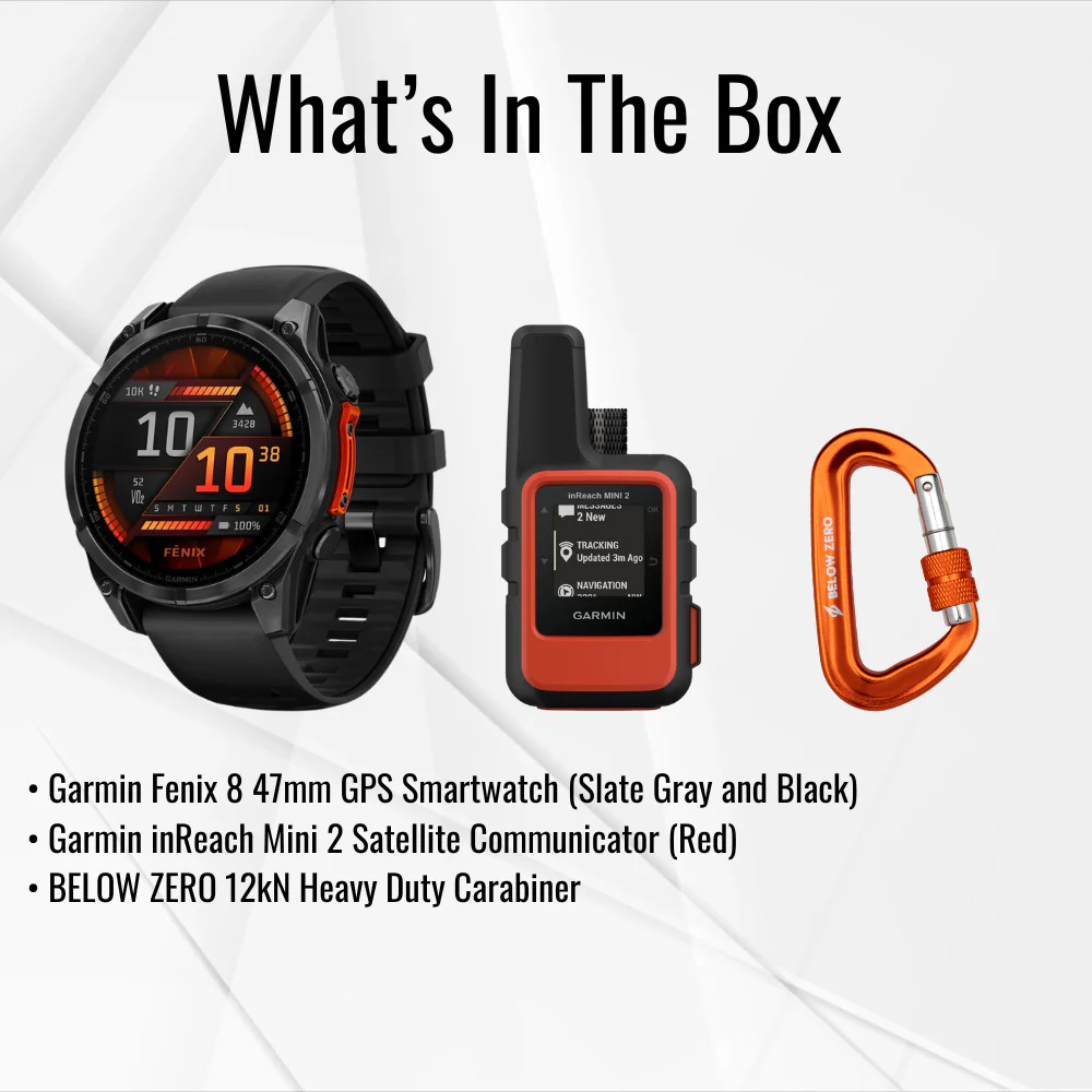 Garmin Fenix 8 47mm GPS Smartwatch (Slate Gray and Black) and Satellite Communicator Bundle - Image 7