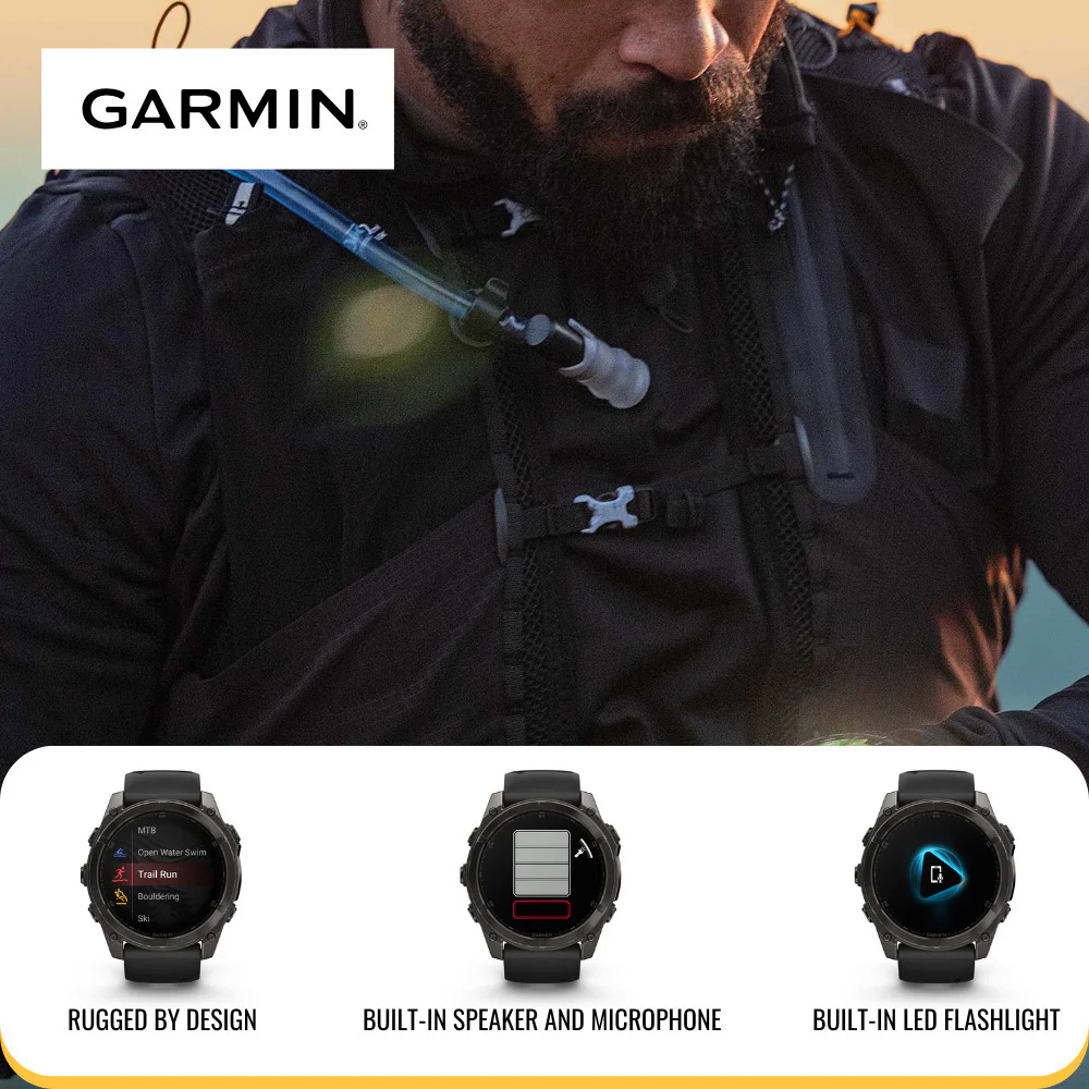 Garmin Fenix 8 51mm GPS Smartwatch (Slate Gray and Black) and Satellite Communicator Bundle - Image 5