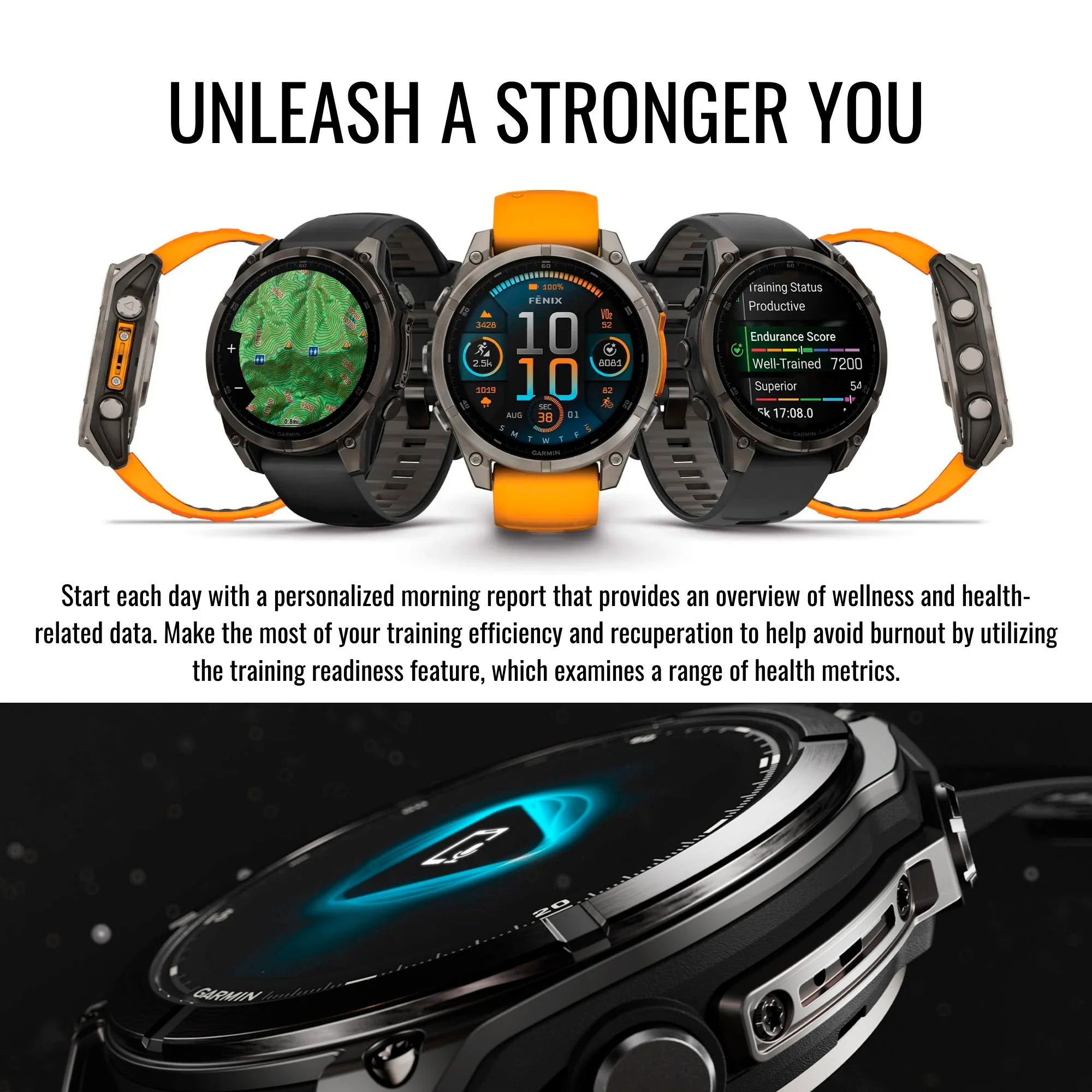 Garmin Fenix 8 Sapphire 47mm GPS Smartwatch (Spark Orange and Graphite) with Hard Case Bundle - Image 4