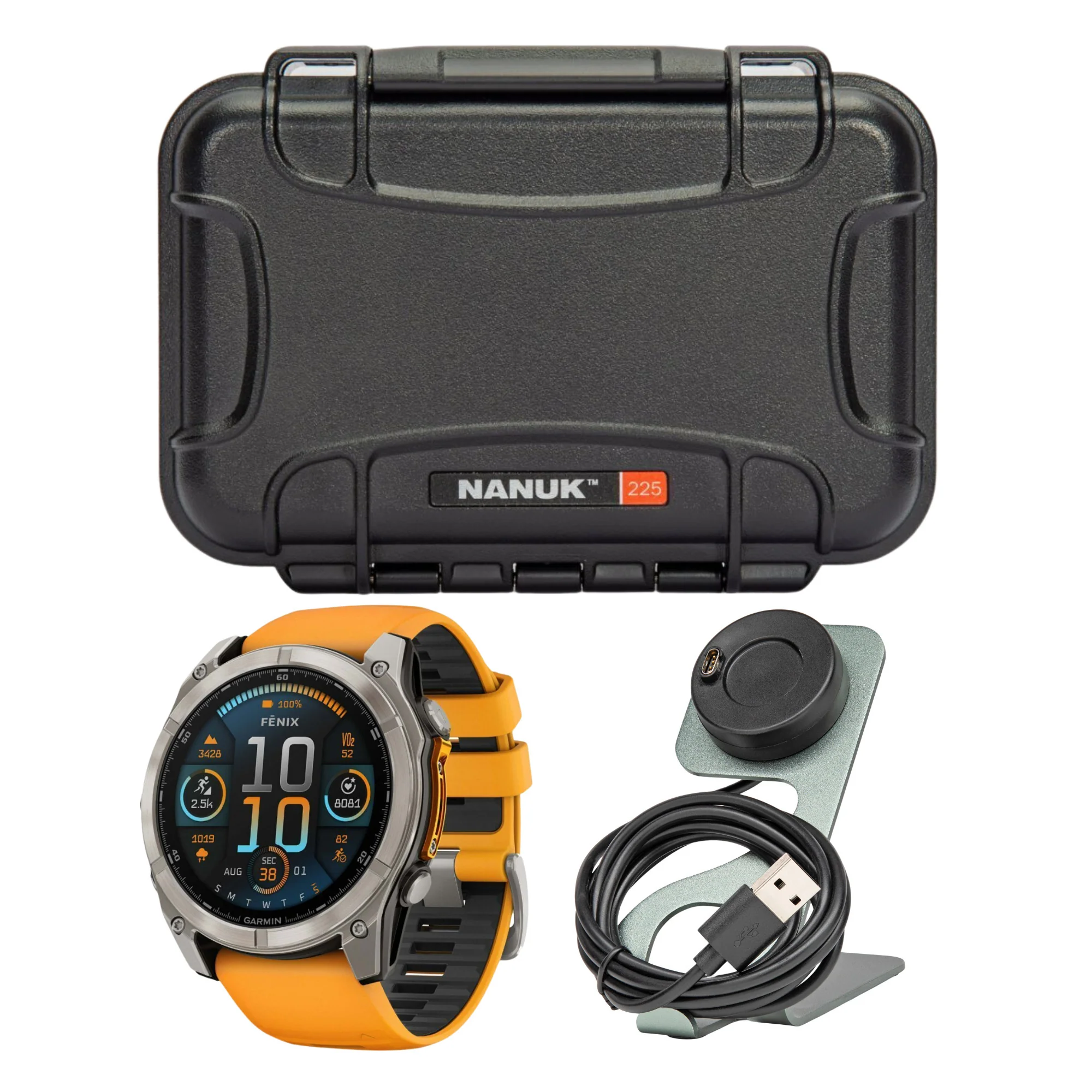 Garmin Fenix 8 Sapphire 47mm GPS Smartwatch (Spark Orange and Graphite) with Hard Case Bundle - Image 7
