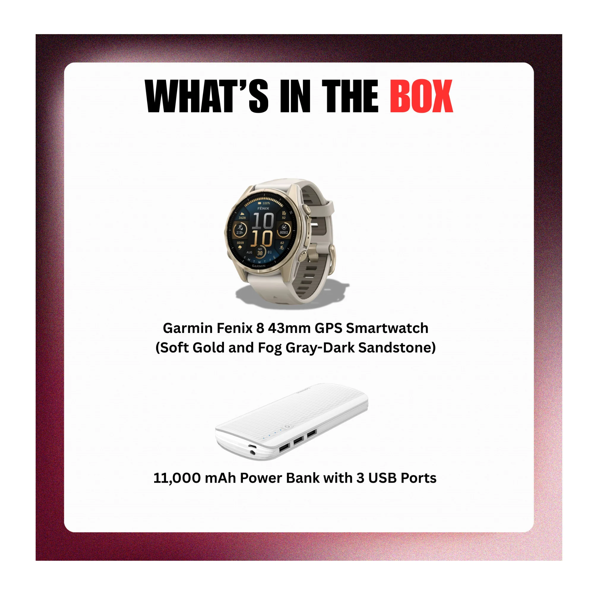 Garmin Fenix 8 43mm GPS Smartwatch (Soft Gold/Fog Gray-Dark Sandstone) Bundle - Image 10