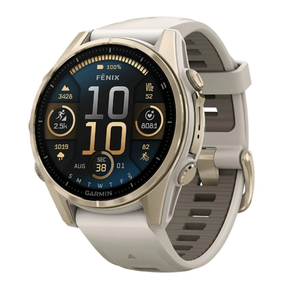 Garmin Fenix 8 43mm GPS Smartwatch (Soft Gold/Fog Gray-Dark Sandstone) Bundle - Image 2