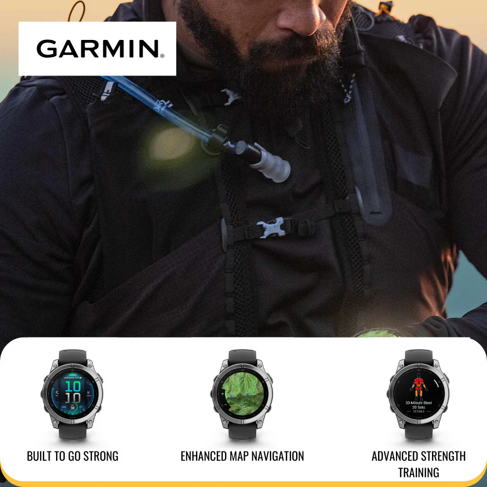Garmin Fenix 8 Sapphire 51mm GPS Smartwatch with AMOLED Display (Black and Pebble Gray) Bundle - Image 4