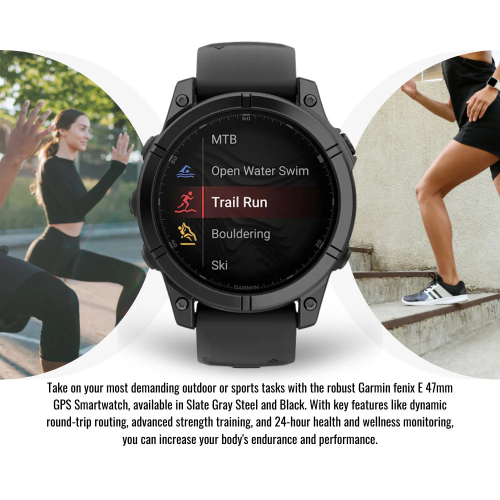 Garmin Fenix 8 Sapphire 51mm GPS Smartwatch with AMOLED Display (Black and Pebble Gray) Bundle - Image 5