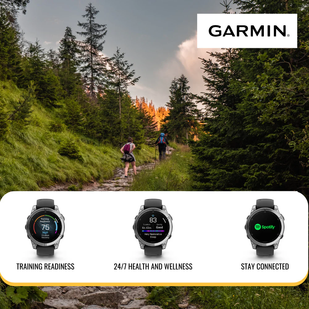 Garmin Fenix 8 Sapphire 51mm GPS Smartwatch with AMOLED Display (Black and Pebble Gray) Bundle - Image 6