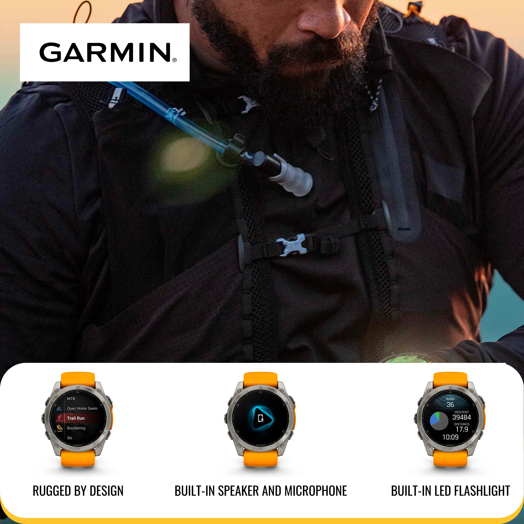 Garmin Fenix 8 Sapphire 51mm GPS Smartwatch with AMOLED Display and Satellite Communicator Bundle - Image 6