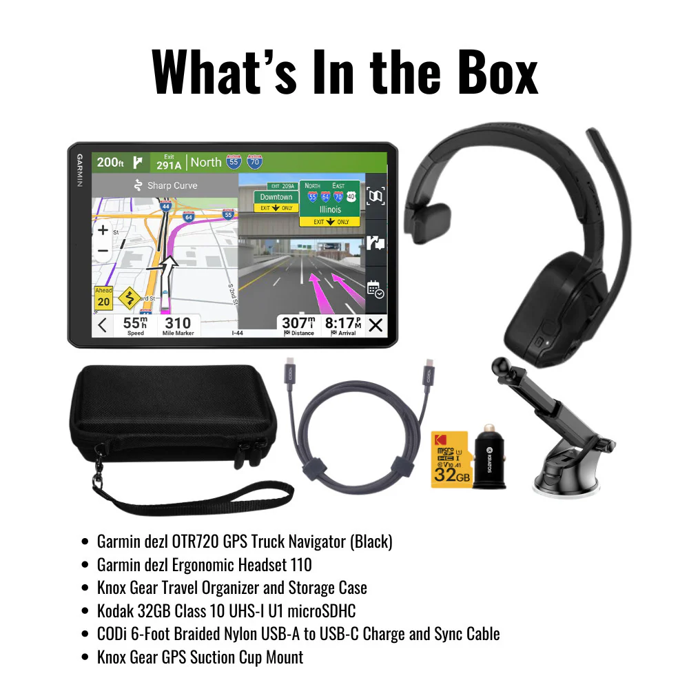 Garmin dezl OTR720 GPS Truck Navigator with 7-Inch 1024p Touchscreen Display (Black) Bundle - Image 6