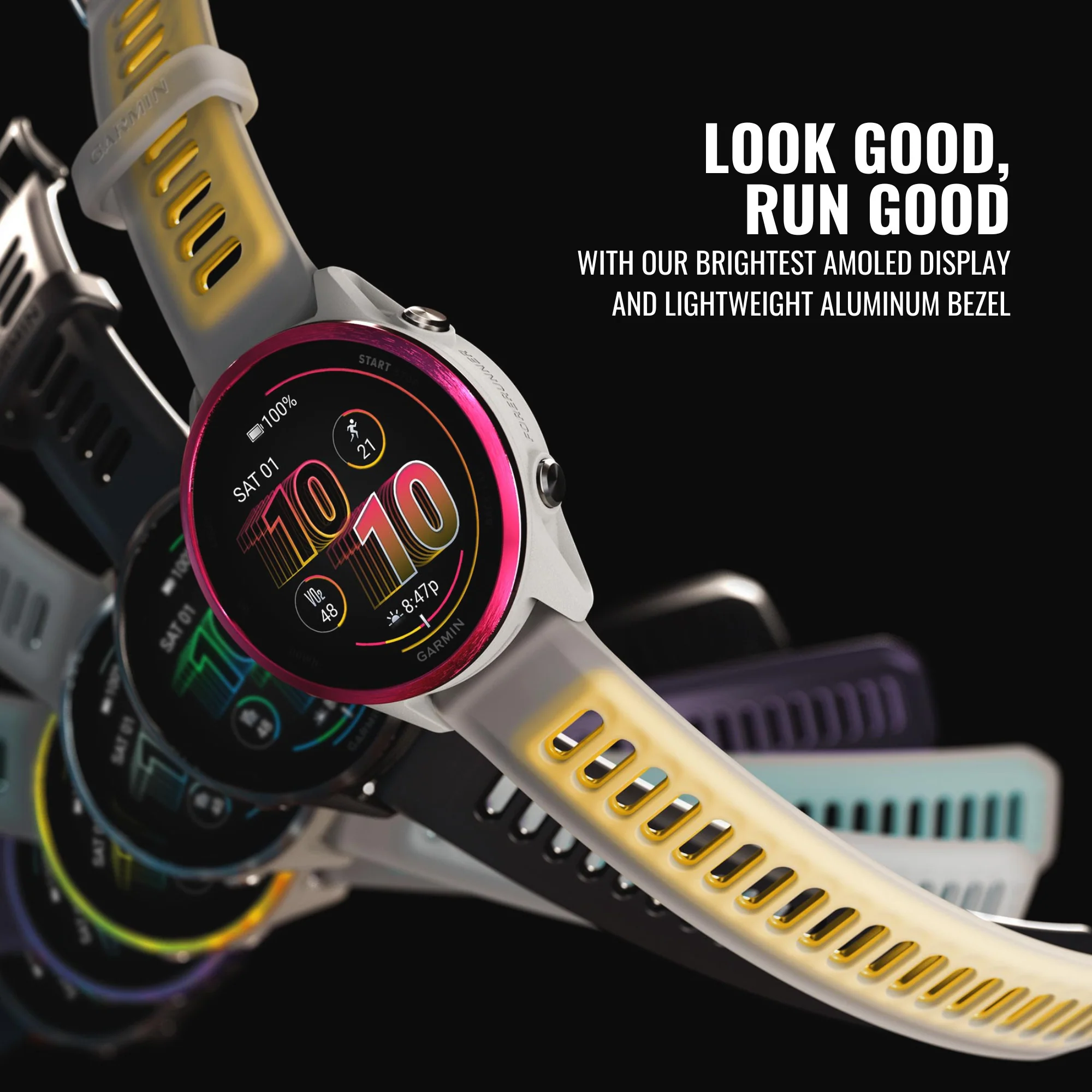 Garmin Forerunner 570 47mm GPS Running Smartwatch Bundle (Indigo) - Image 2