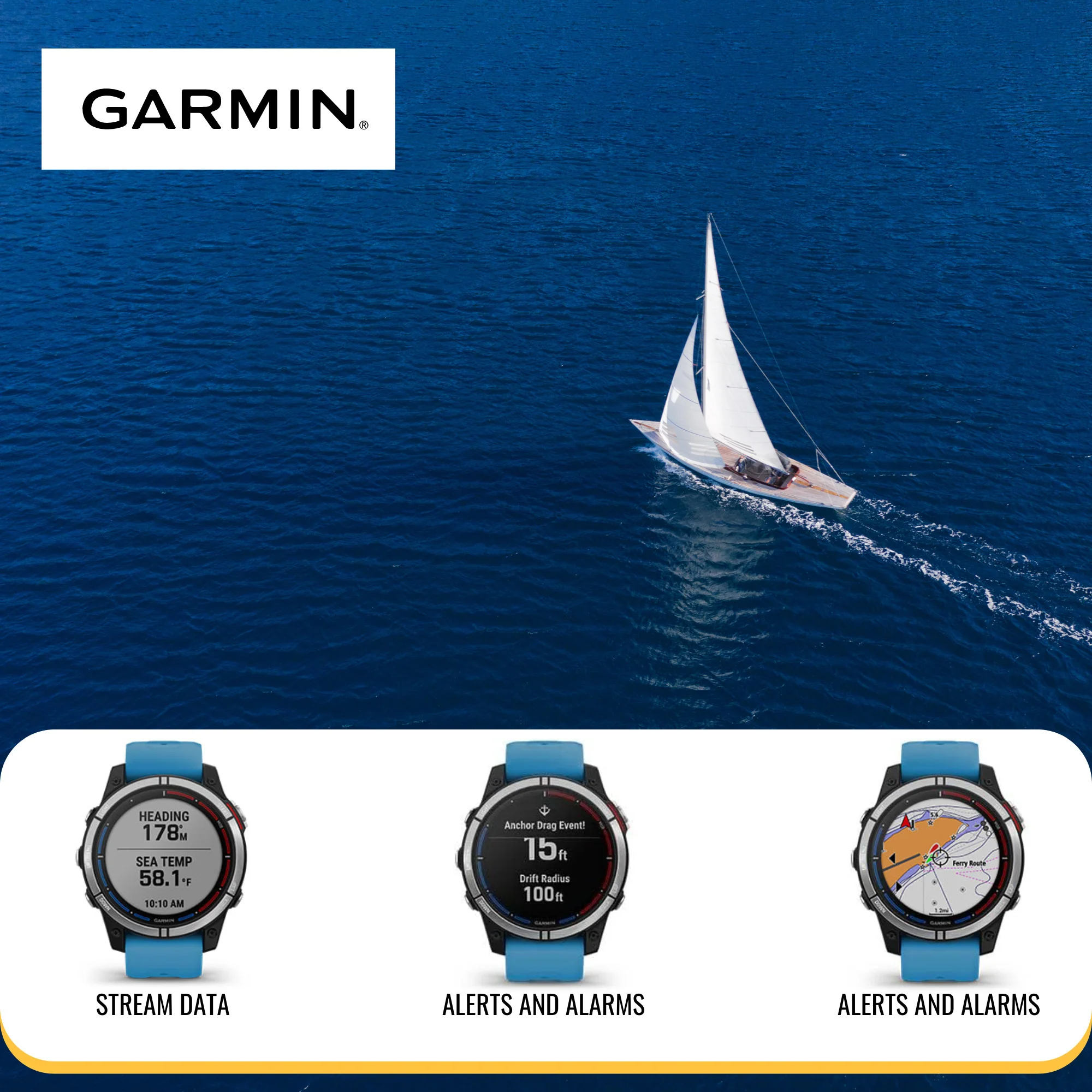 Garmin quatix 7 Standard Edition Marine GPS Smartwatch and Focus Camera Charger Stand Bundle - Image 6