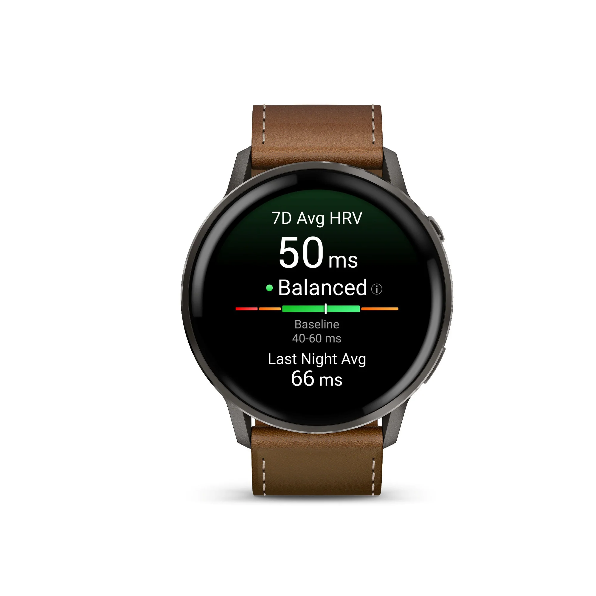 Garmin Venu 4 45mm GPS Smartwatch (Slate with Brown Silicone Band) Bundle - Image 2