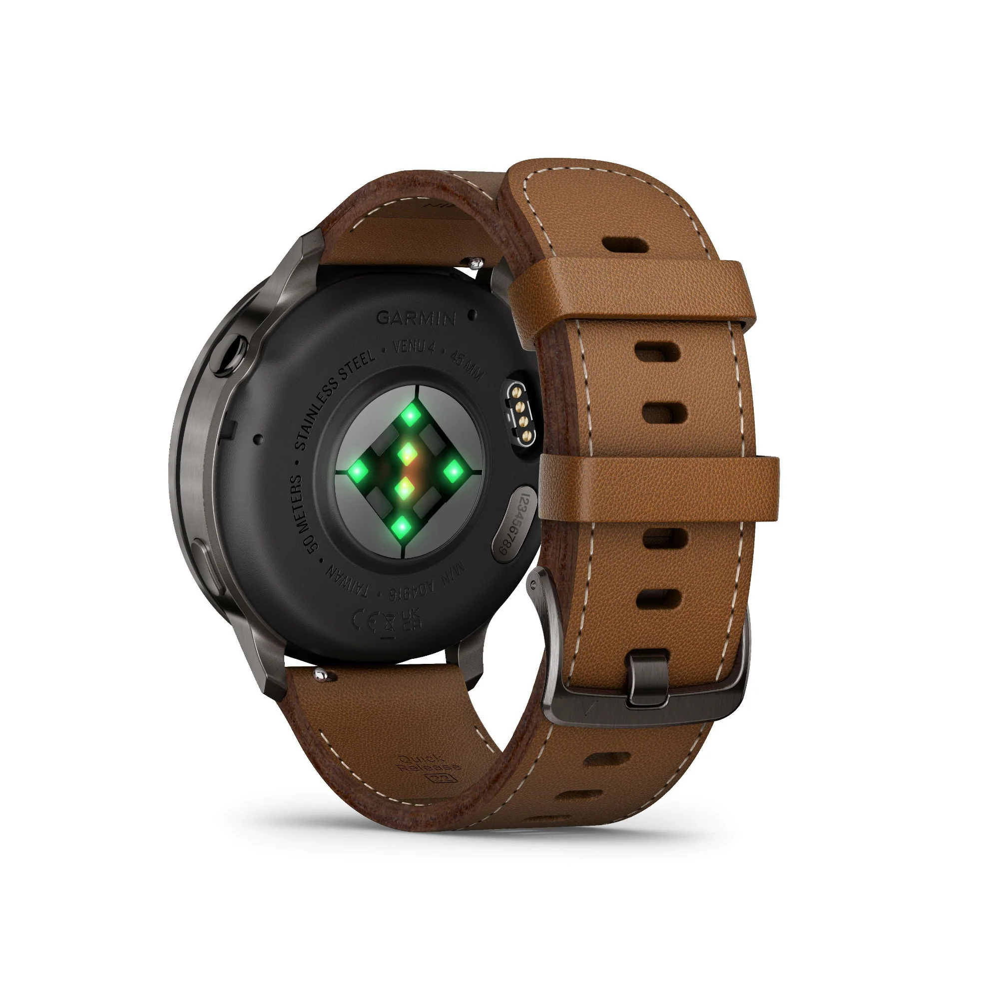 Garmin Venu 4 45mm GPS Smartwatch (Slate with Brown Silicone Band) Bundle - Image 3