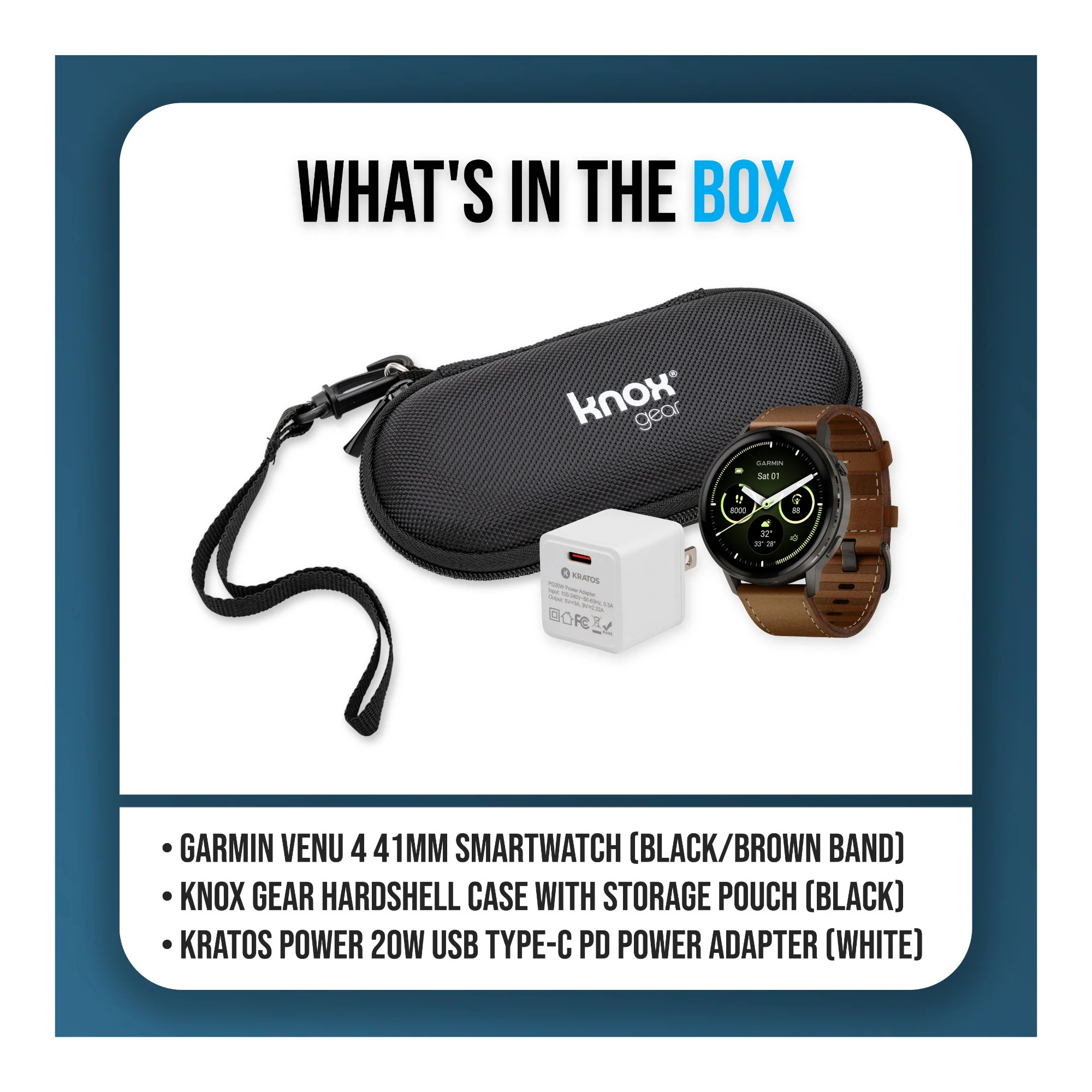 Garmin Venu 4 45mm GPS Smartwatch (Slate with Brown Silicone Band) Bundle - Image 8