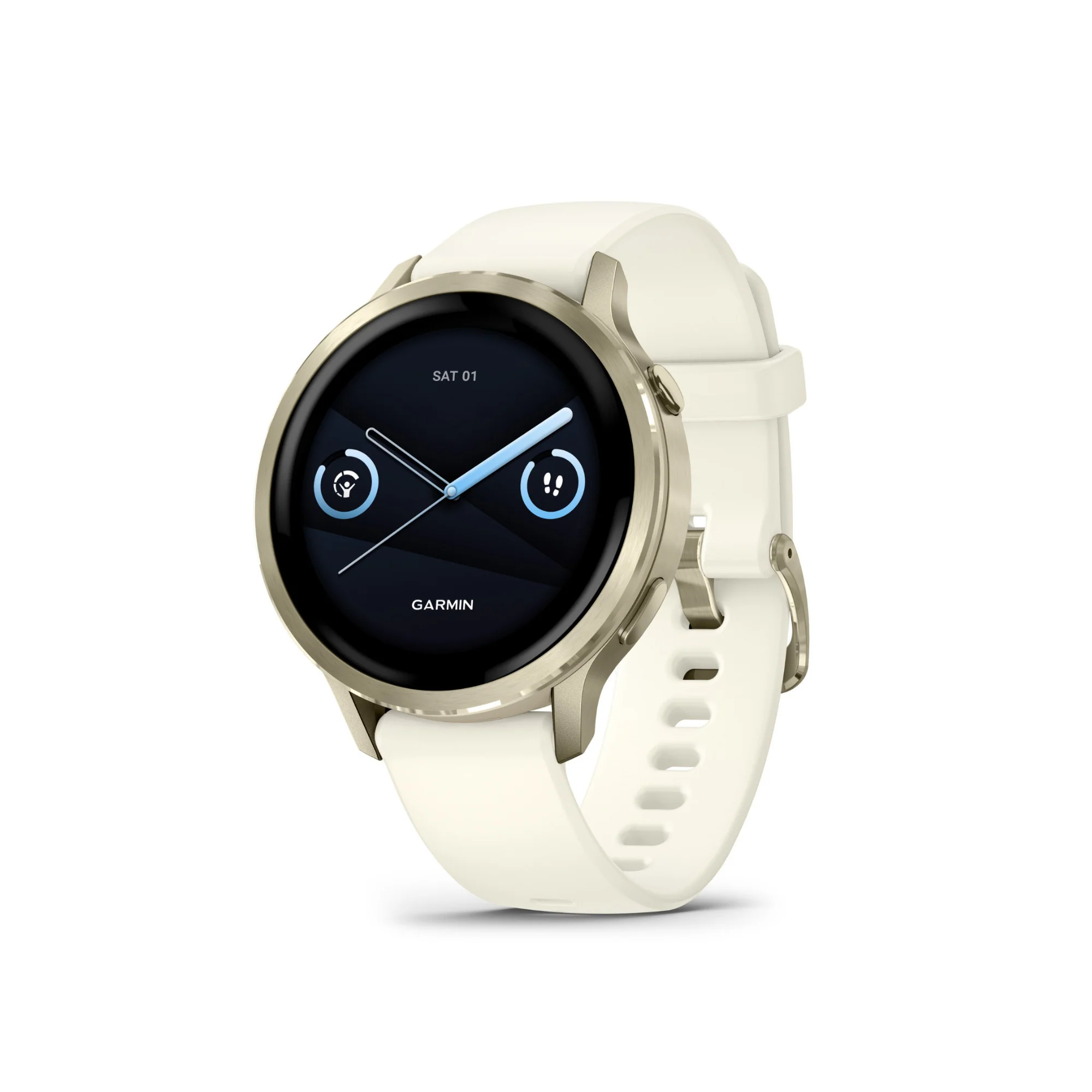 Garmin Venu 4 41mm AMOLED (Lunar Gold/Bone) GPS Smartwatch with Earbuds Bundle - Image 2