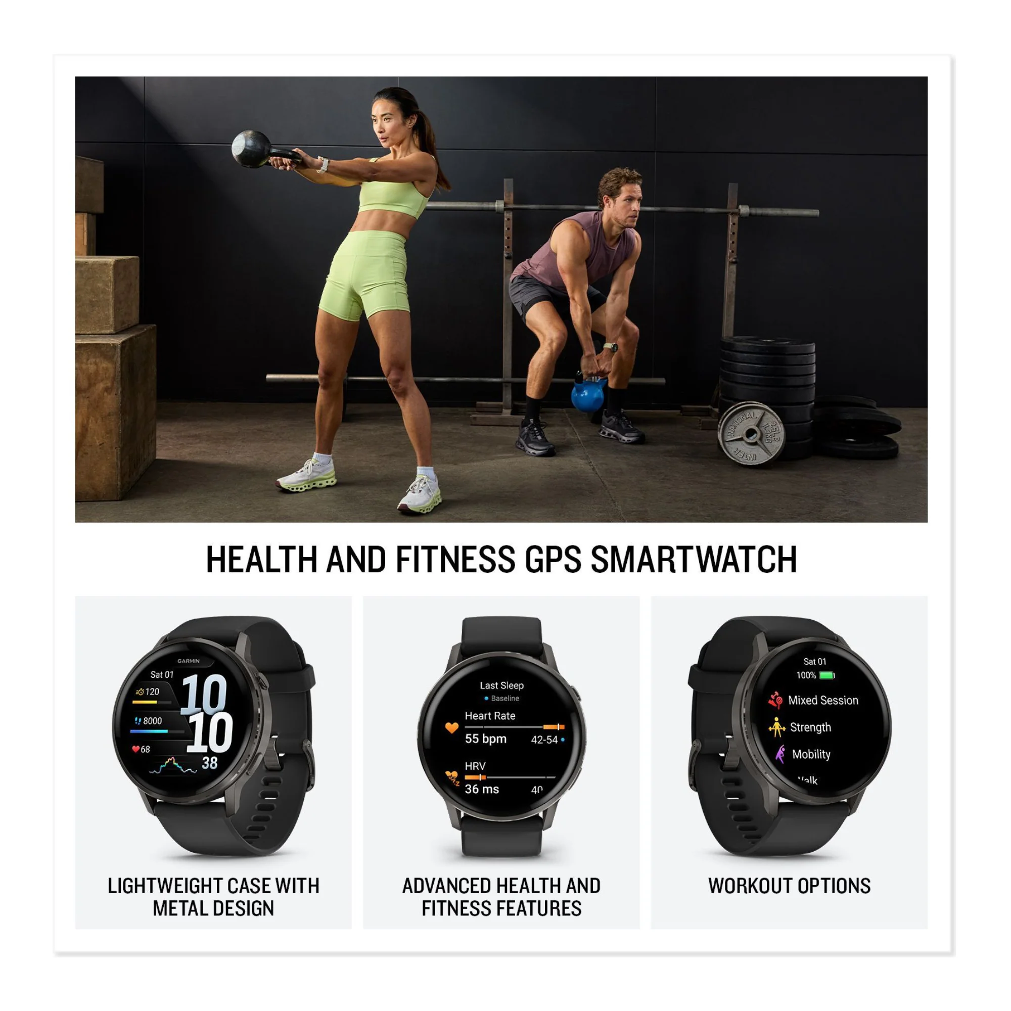 Garmin Venu 4 45mm AMOLED (Slate/Black) GPS Smartwatch with Earbuds Bundle - Image 6