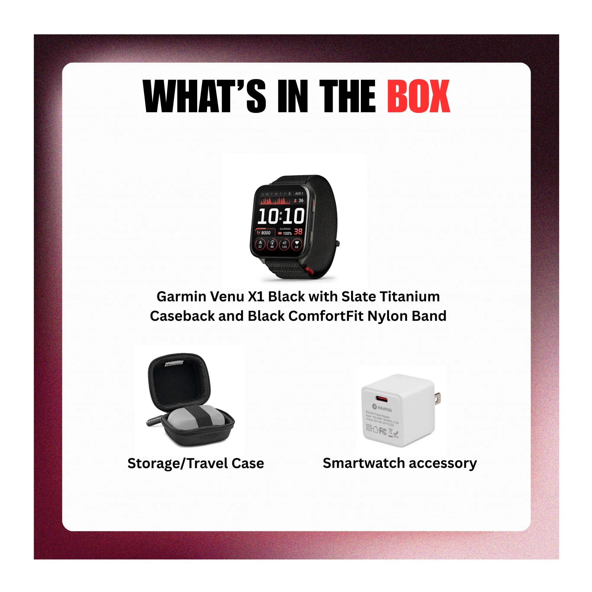 Garmin Venu X1 Black with Slate Titanium Caseback/Black ComfortFit Band Bundle - Image 10