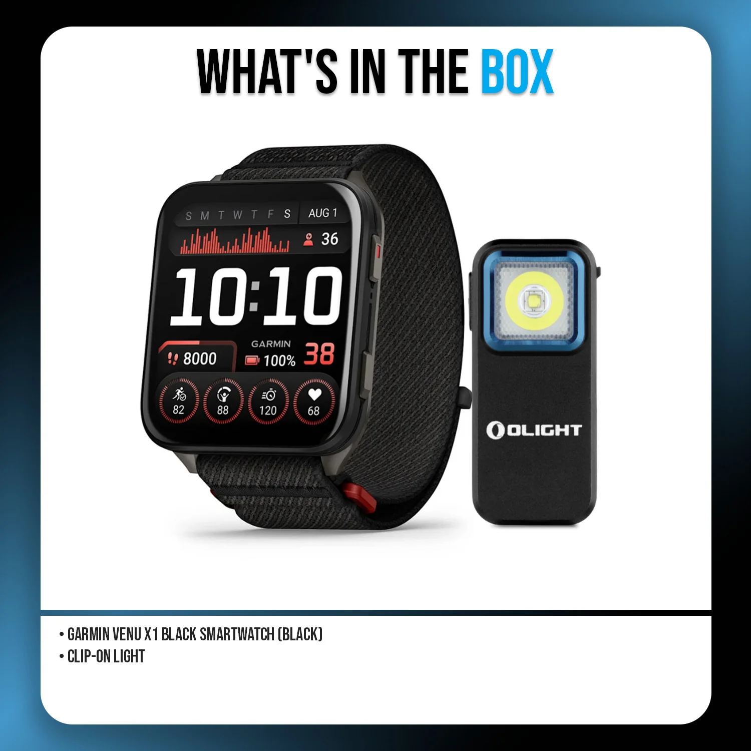 Garmin Venu X1 with Slate Titanium Caseback and ComfortFit Band (Black) Bundle - Image 7