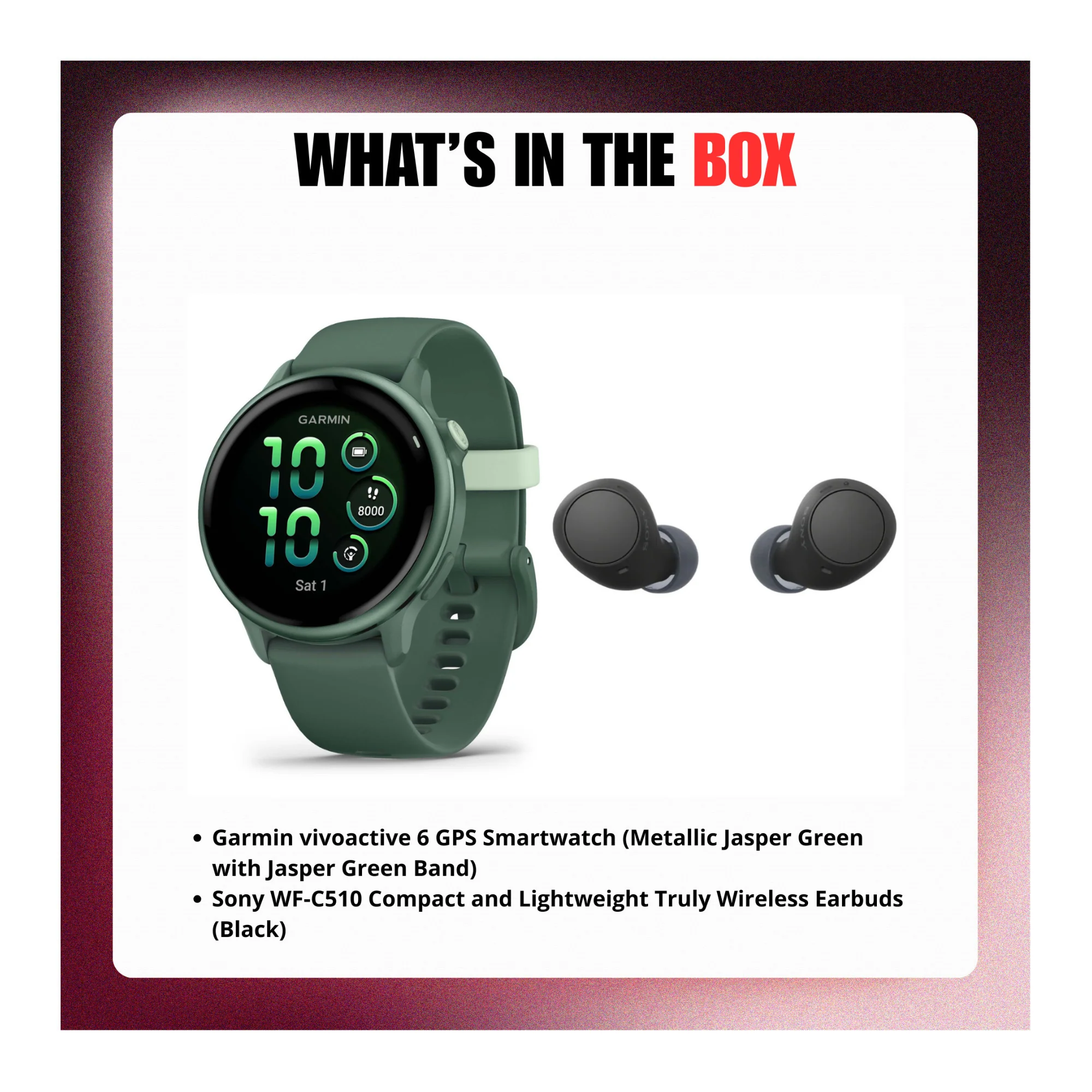 Garmin vivoactive 6 GPS Smartwatch (Jasper Green) with Wireless Earbuds Bundle - Image 9