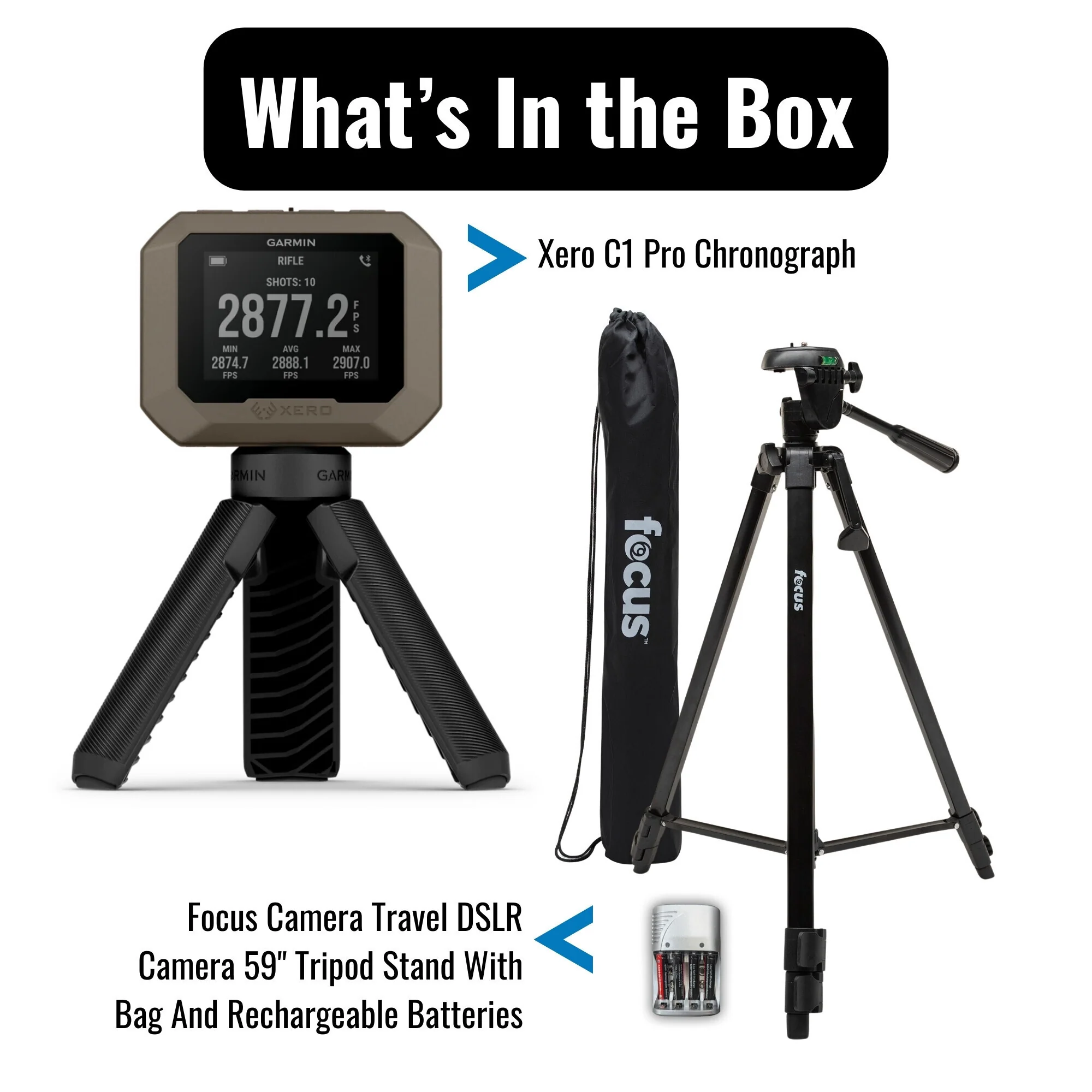 Garmin Xero C1 Pro Chronograph with 59-Inch Tripod Stand With Bag bundle - Image 2