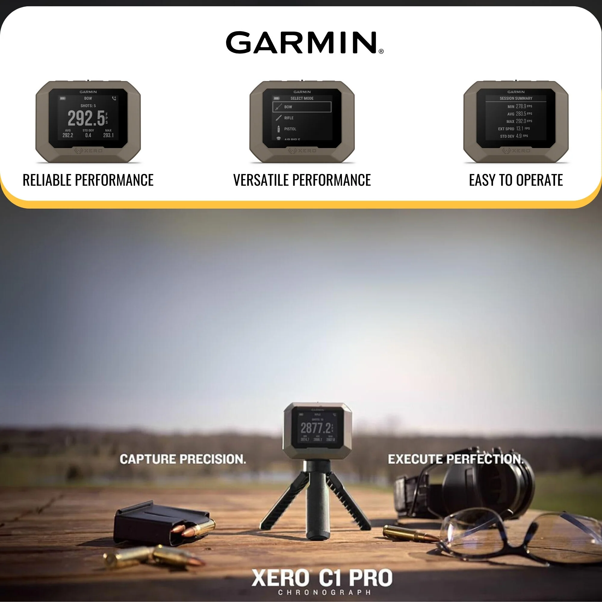 Garmin Xero C1 Pro Chronograph with 59-Inch Tripod Stand With Bag bundle - Image 4