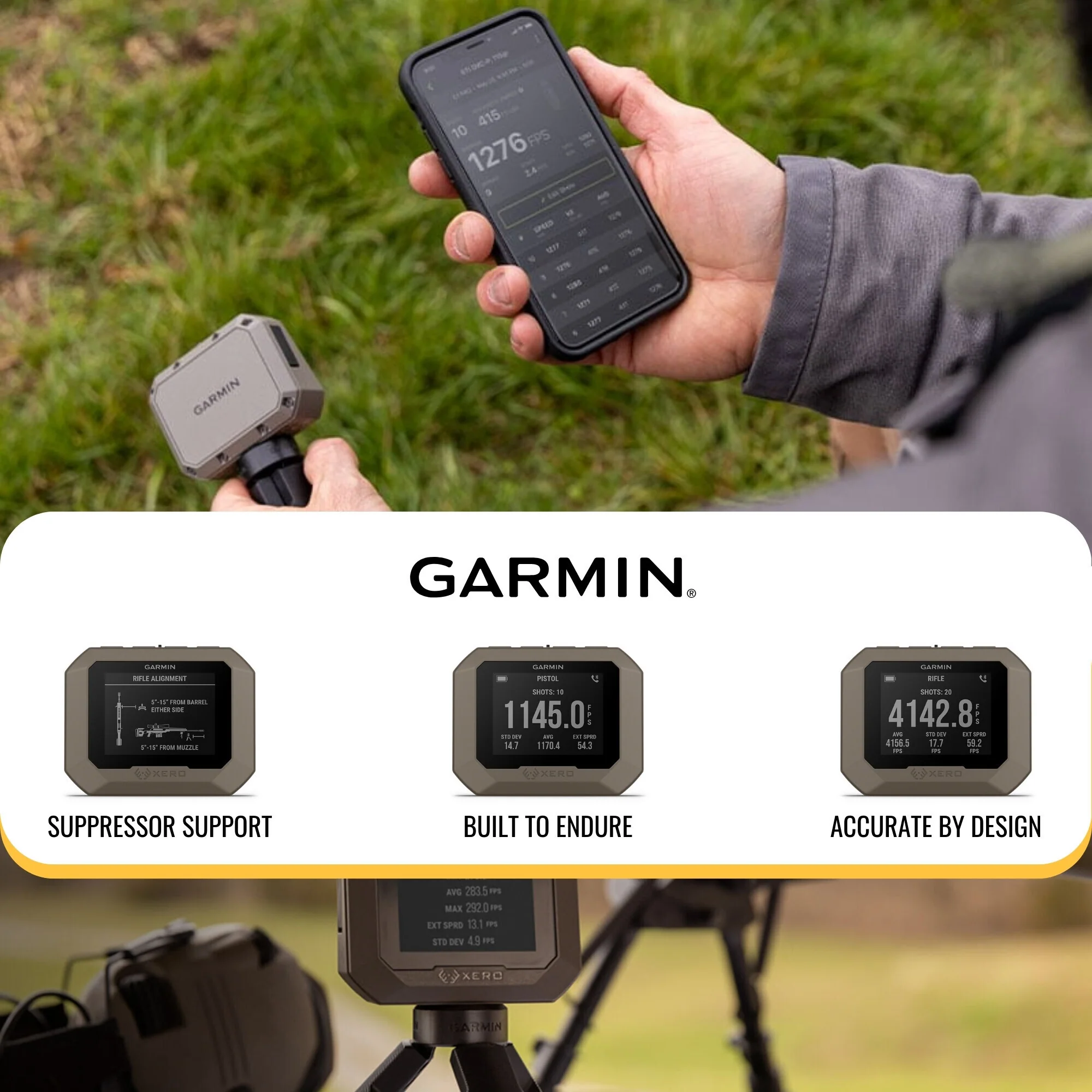 Garmin Xero C1 Pro Chronograph with 59-Inch Tripod Stand With Bag bundle - Image 6