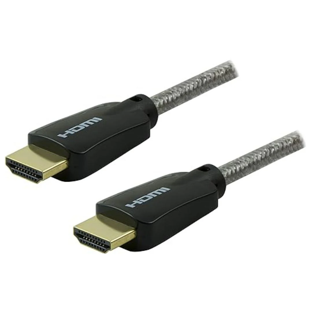 GE Pro Premium 6 Feet High-Speed HDMI Cable with Built-In Ethernet for 4K UltraHD (Silver, 2-Pack) - Image 3