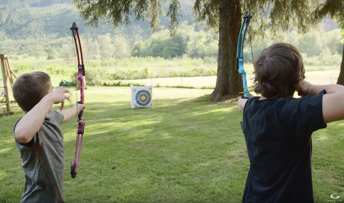 Genesis Archery Original Compound Bow (Left Hand, Red) with Arrows and Case - Image 6