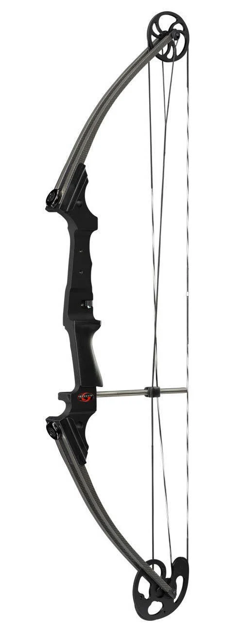 Genesis Archery Original Compound Bow (Left Hand, Black) and Six Arrows - Image 2