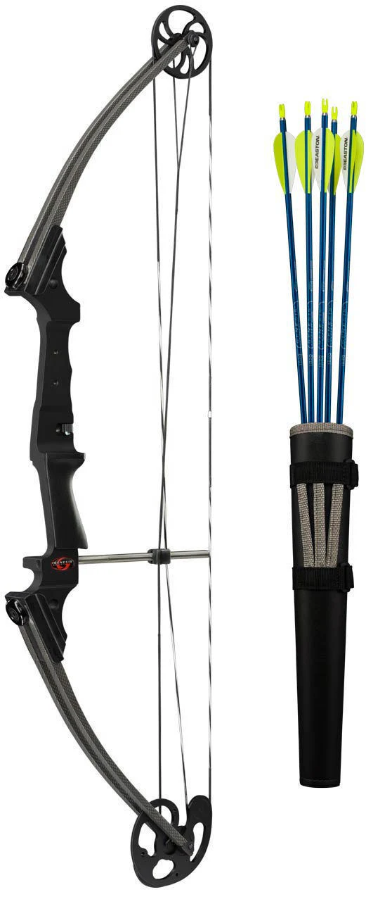 Genesis Bows Original Bow Kit with Arm Guard, Quiver, and 11 Arrows (RH, Black) - Image 3