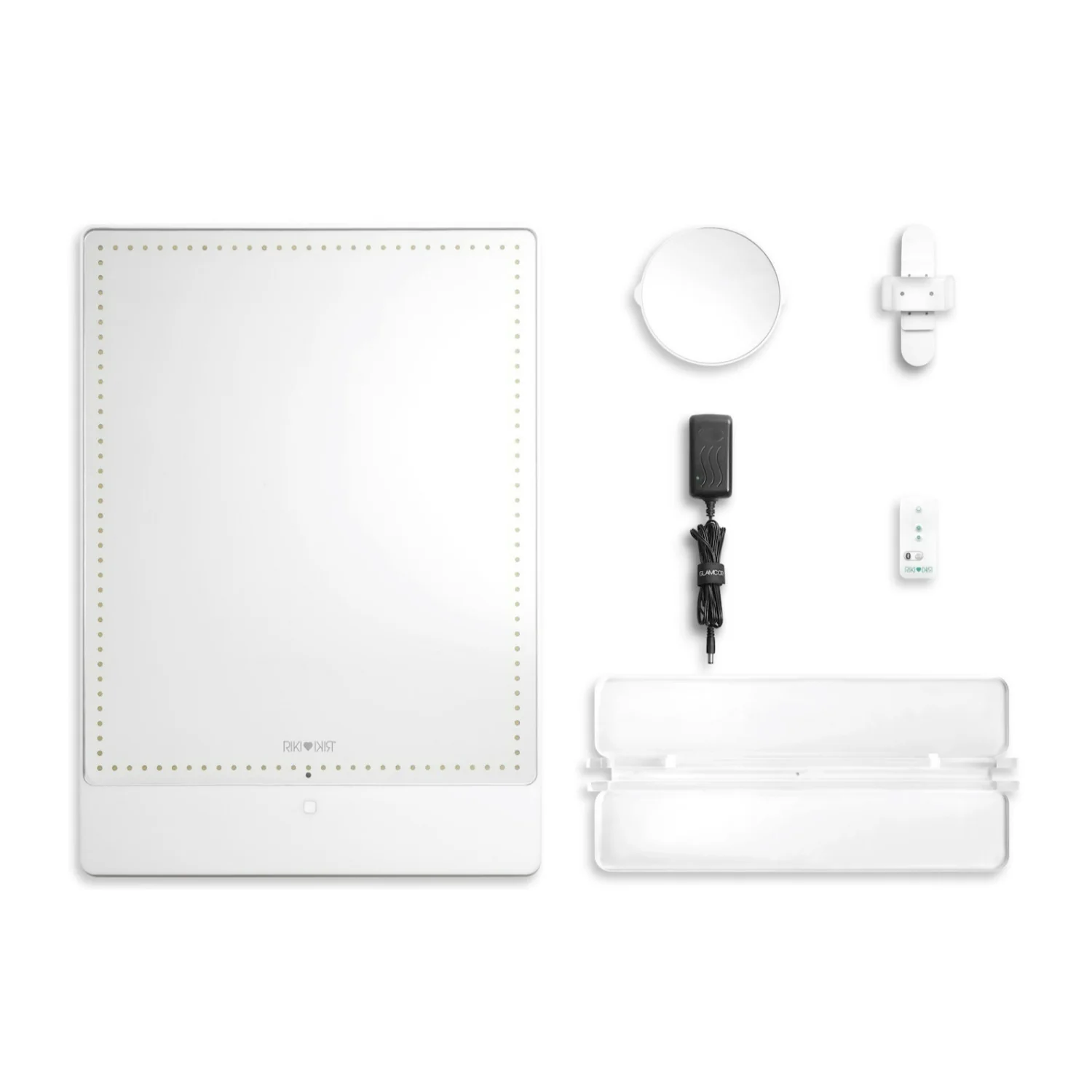 Glamcor RIKI LOVES RIKI RIKI TALL 20 x 28-Inch Vanity Mirror with Dual Voltage and Clip (White) - Image 3