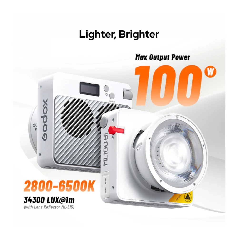Godox ML100Bi Bi-Color LED Video Light Kit 2 with Light Modifier and Adapter - Image 3