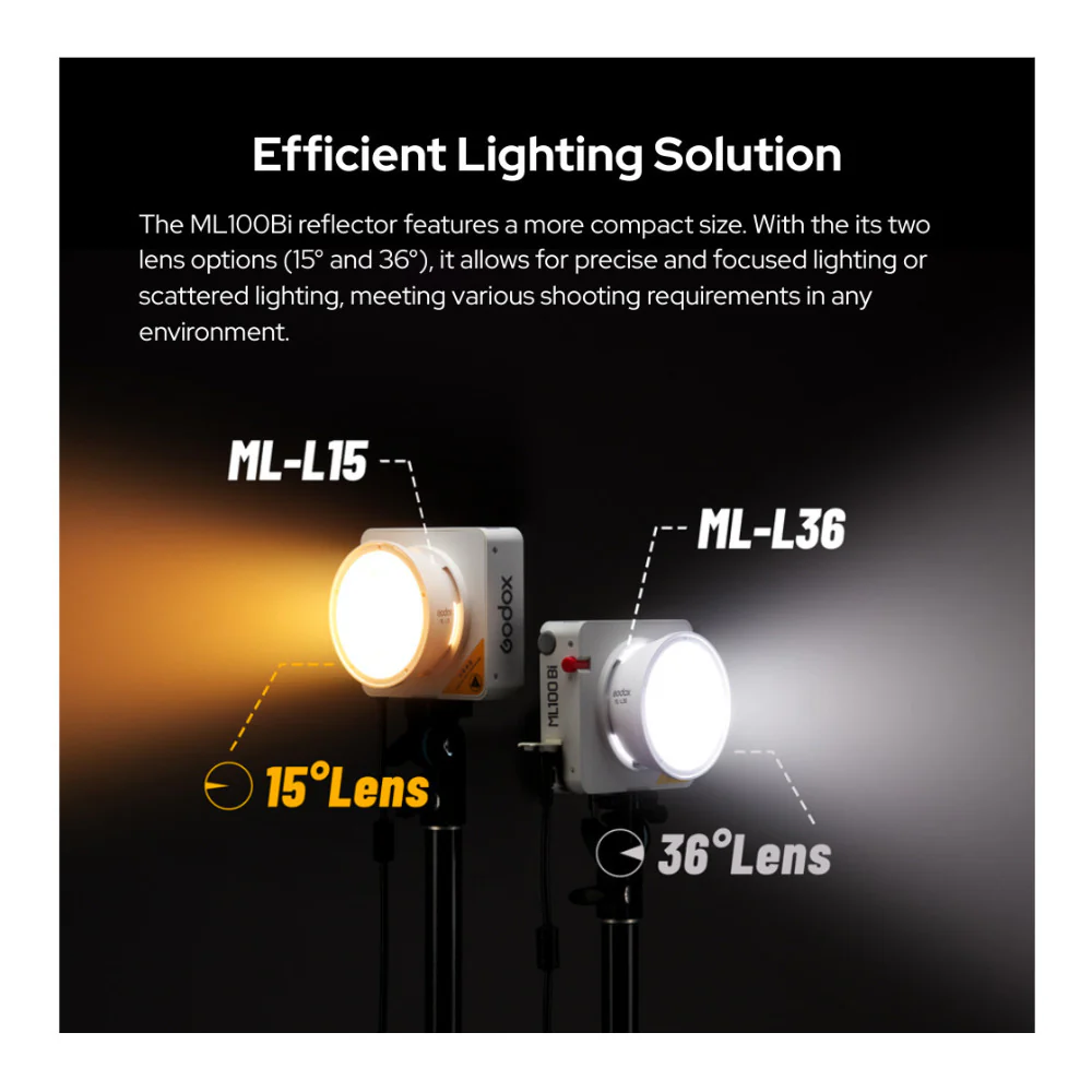 Godox ML100Bi Bi-Color LED Video Light Kit 2 with Light Modifier and Adapter - Image 4