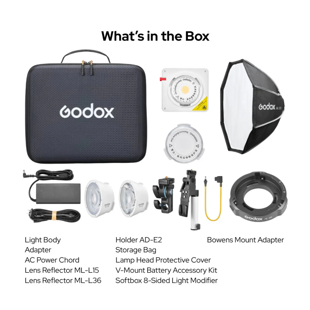 Godox ML100Bi Bi-Color LED Video Light Kit 2 with Light Modifier and Adapter - Image 5
