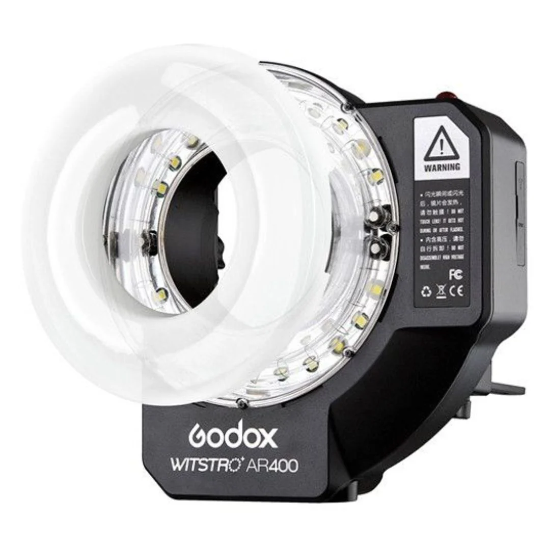 Godox Wistro AR400 Ring Flash with Li-Ion Battery Unibody Design and Shadow-Free Lighting (Black) - Image 3