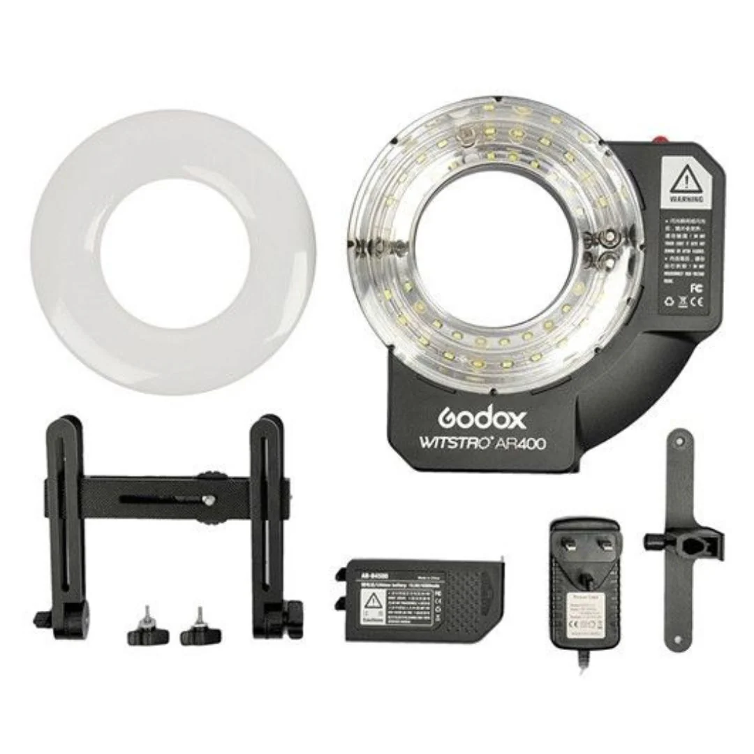 Godox Wistro AR400 Ring Flash with Li-Ion Battery Unibody Design and Shadow-Free Lighting (Black) - Image 4