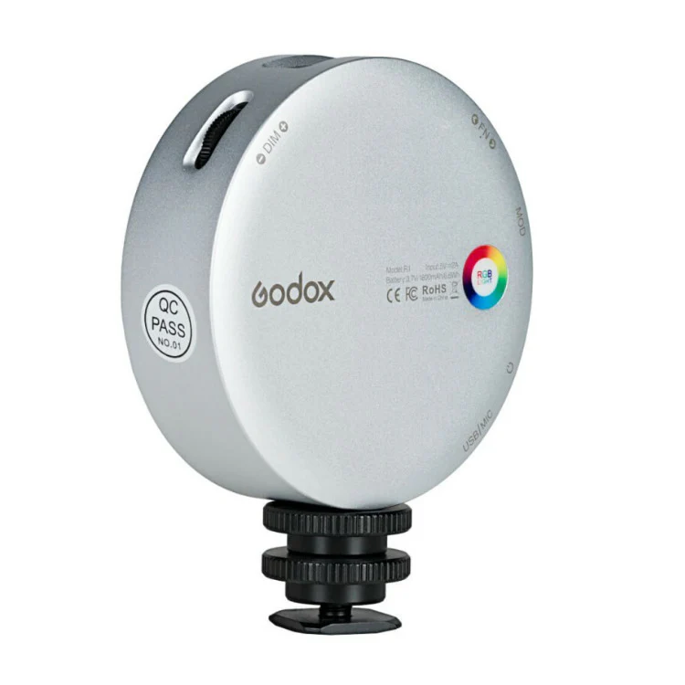 Godox R1 Round Mini Creative RGB Light (Silver) - Image 4