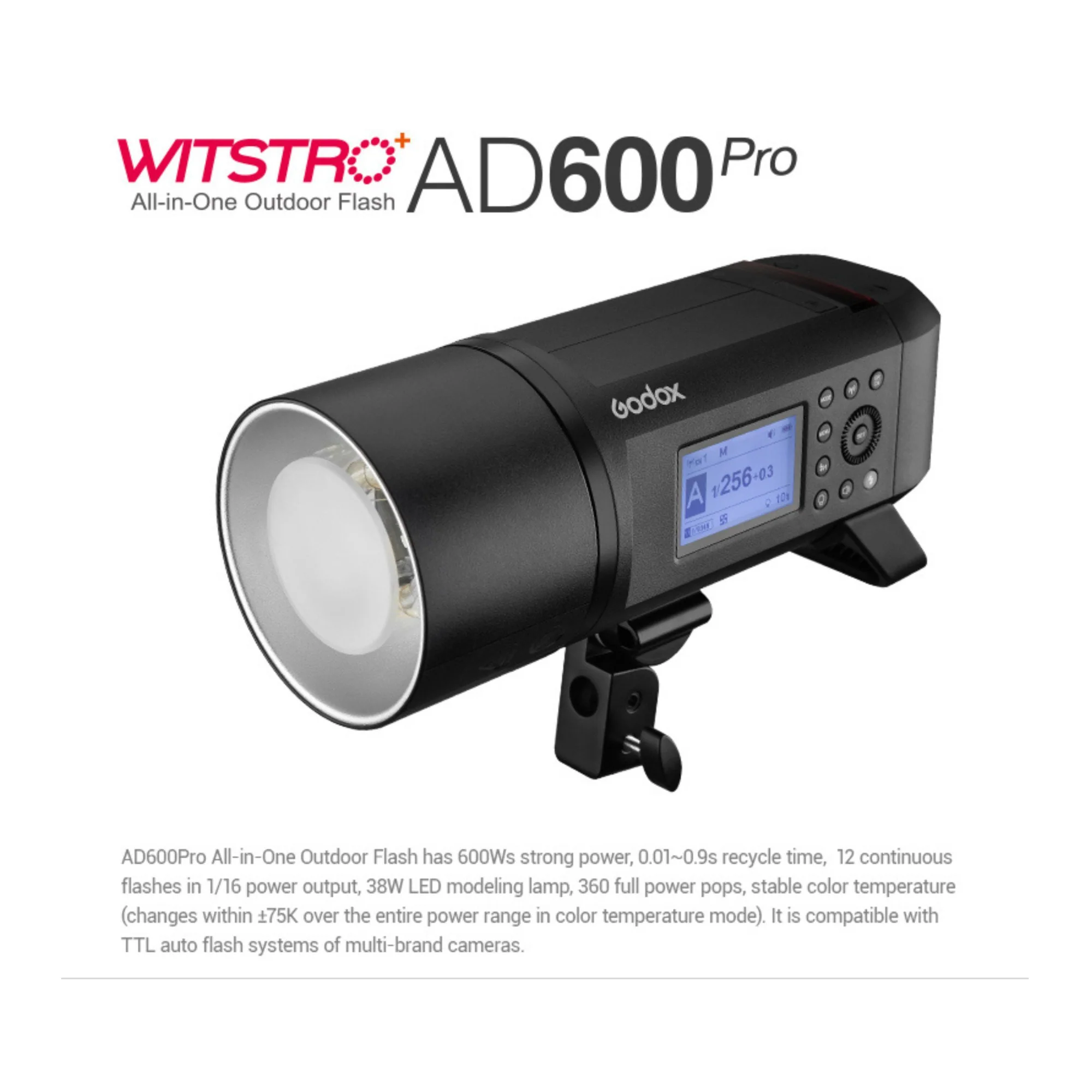 Godox Witstro AD600 Pro 600Ws TTL All-in-One Outdoor Flash - Image 2