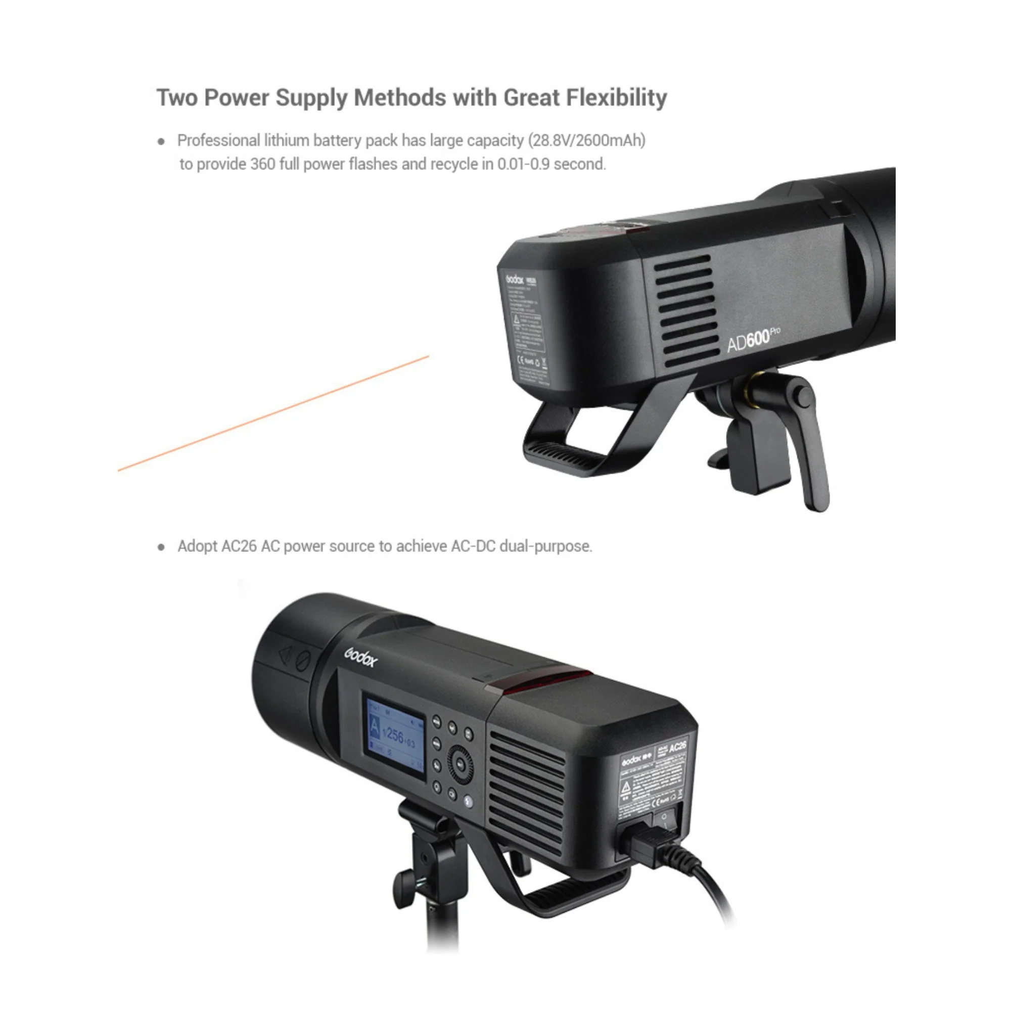 Godox Witstro AD600 Pro 600Ws TTL All-in-One Outdoor Flash - Image 4