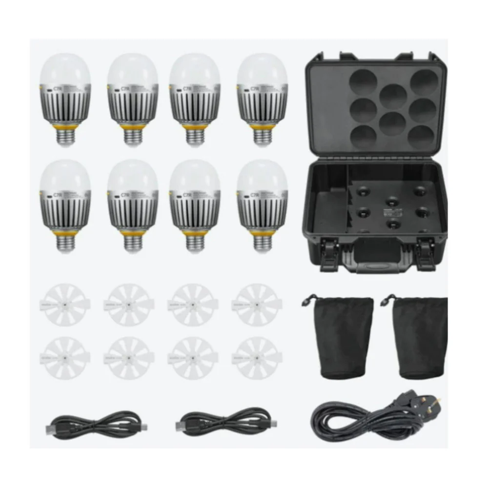 Godox C7R Knowled RGBWW Creative Bulb 8-Light Kit with Built-In Battery and 7W Power Output - Image 5