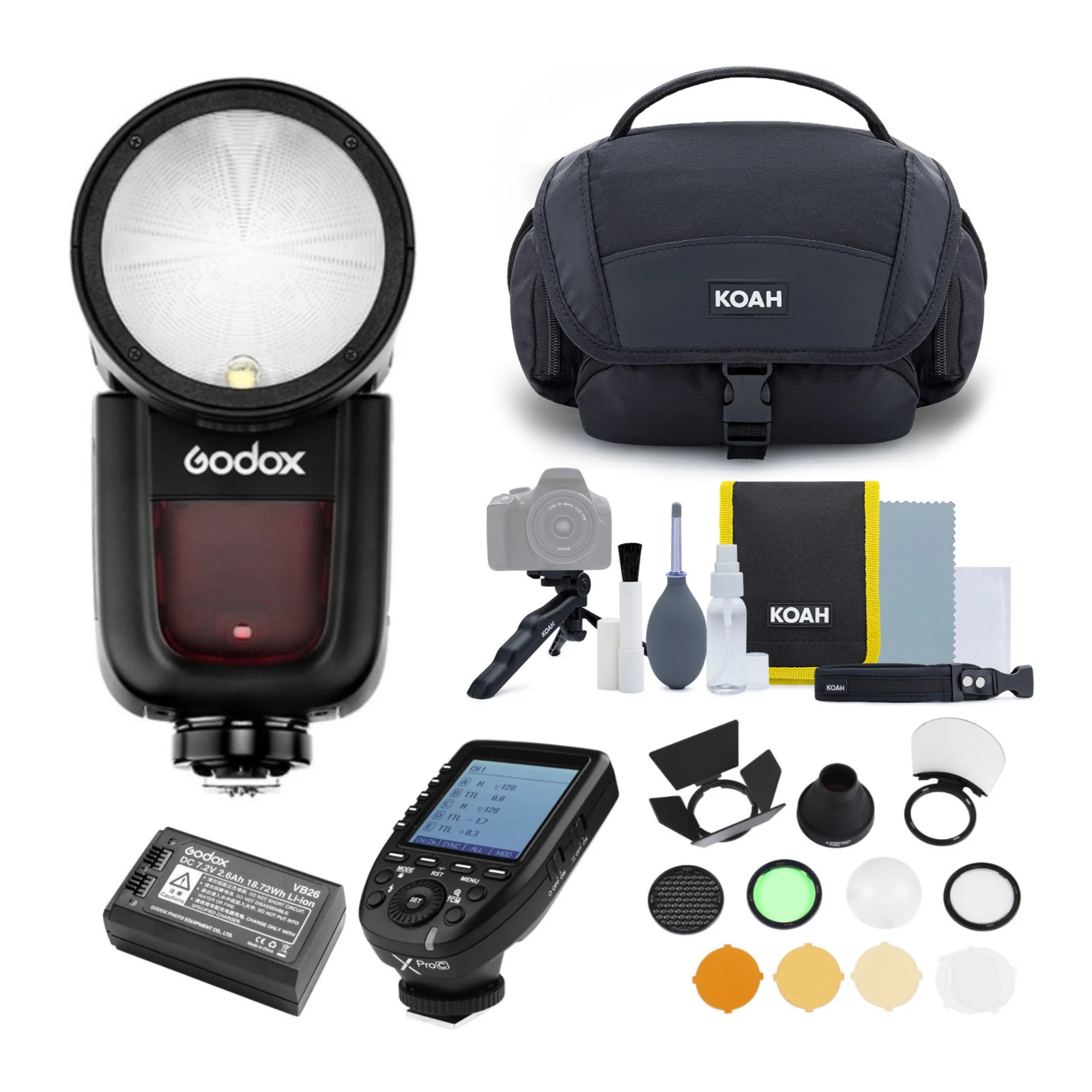 Godox V1 Flash for Sony Photographer with XProC TTL Wireless Flash Trigger, and Accessory Kit