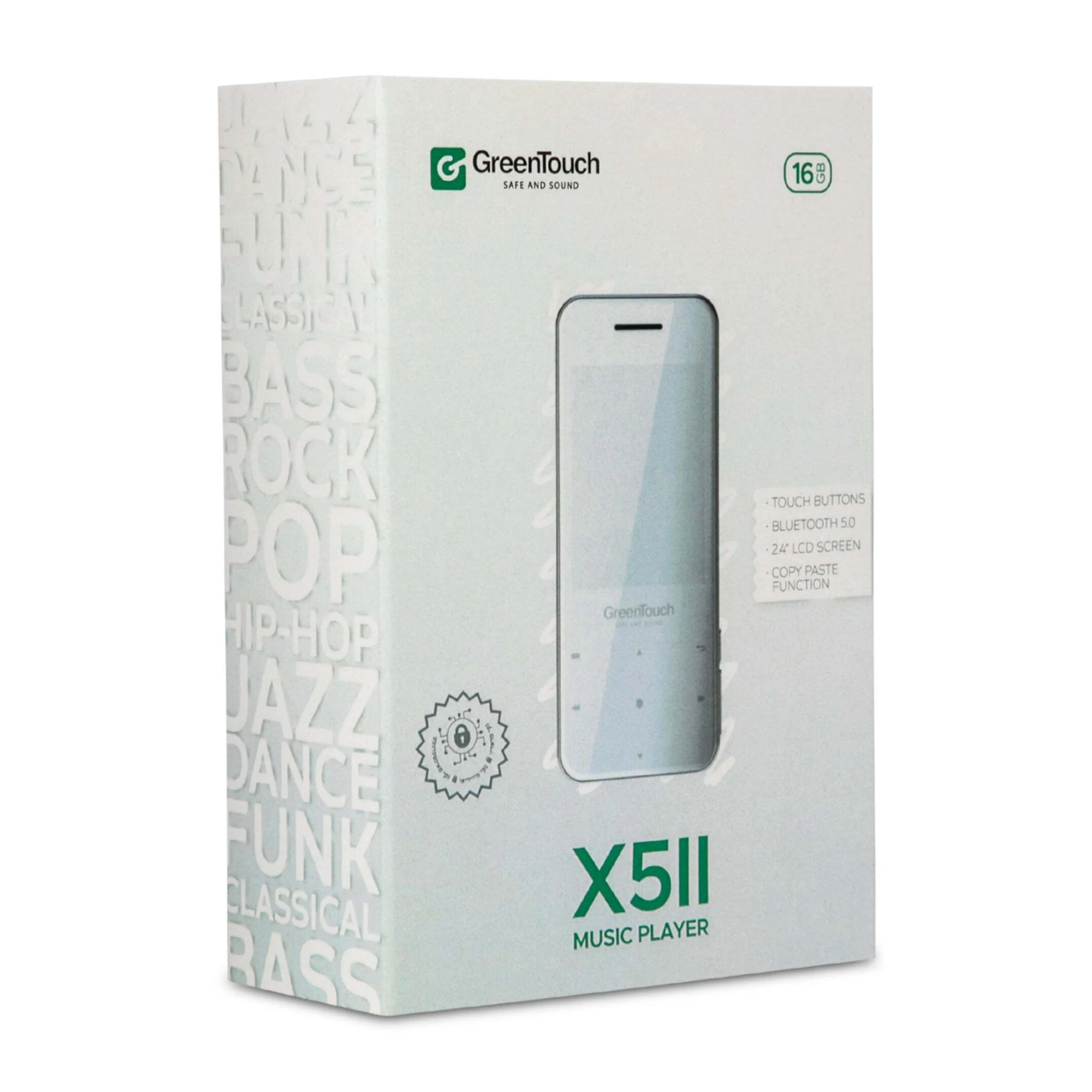 GreenTouch X5II 16GB Kosher Bluetooth MP3 Player (White) - Image 3