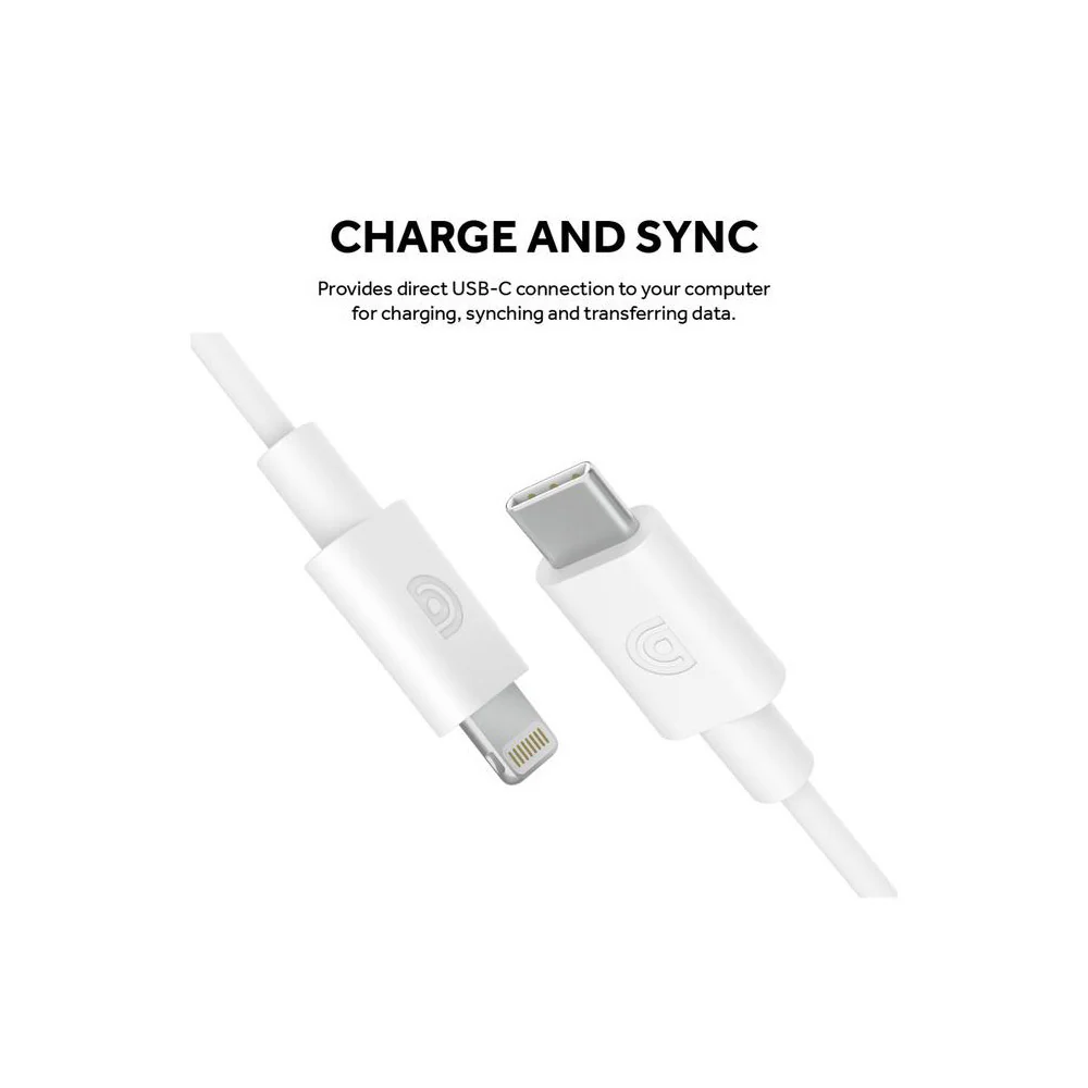 Griffin USB-C to MFI Charge/Sync Lightning Cable (6-Feet, White) - Image 5