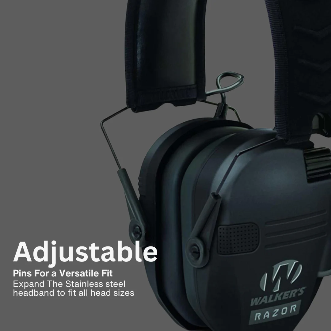 Walkers Razor Slim Electronic Muffs (Black) with Walkie Talkie Attachment Bundle - Image 3