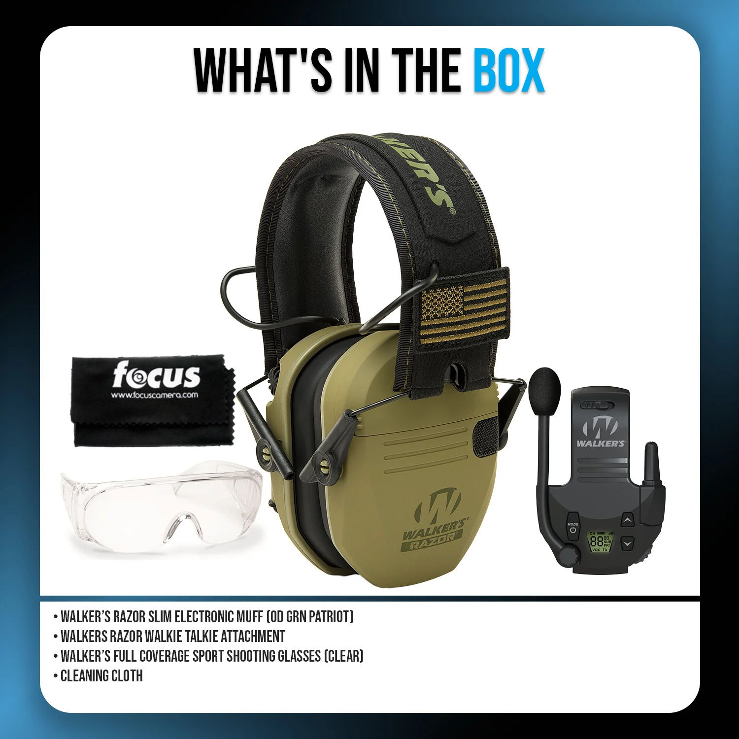 Walkers Razor Walkie Talkie Bundle with Ear Muff and Accessories - Image 6