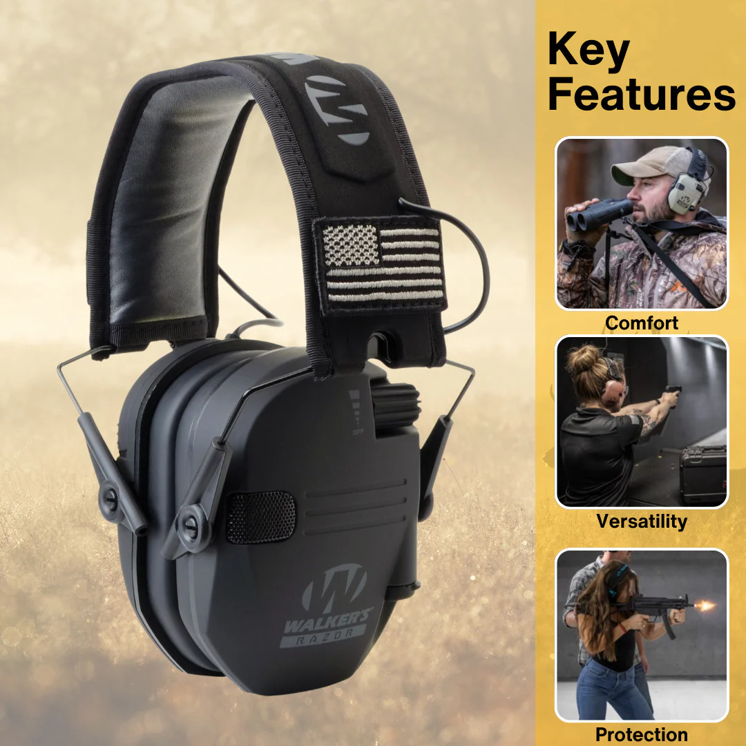 Walkers Razor Digital Ear Muffs (Black Patriot Version) Bundle - Image 3