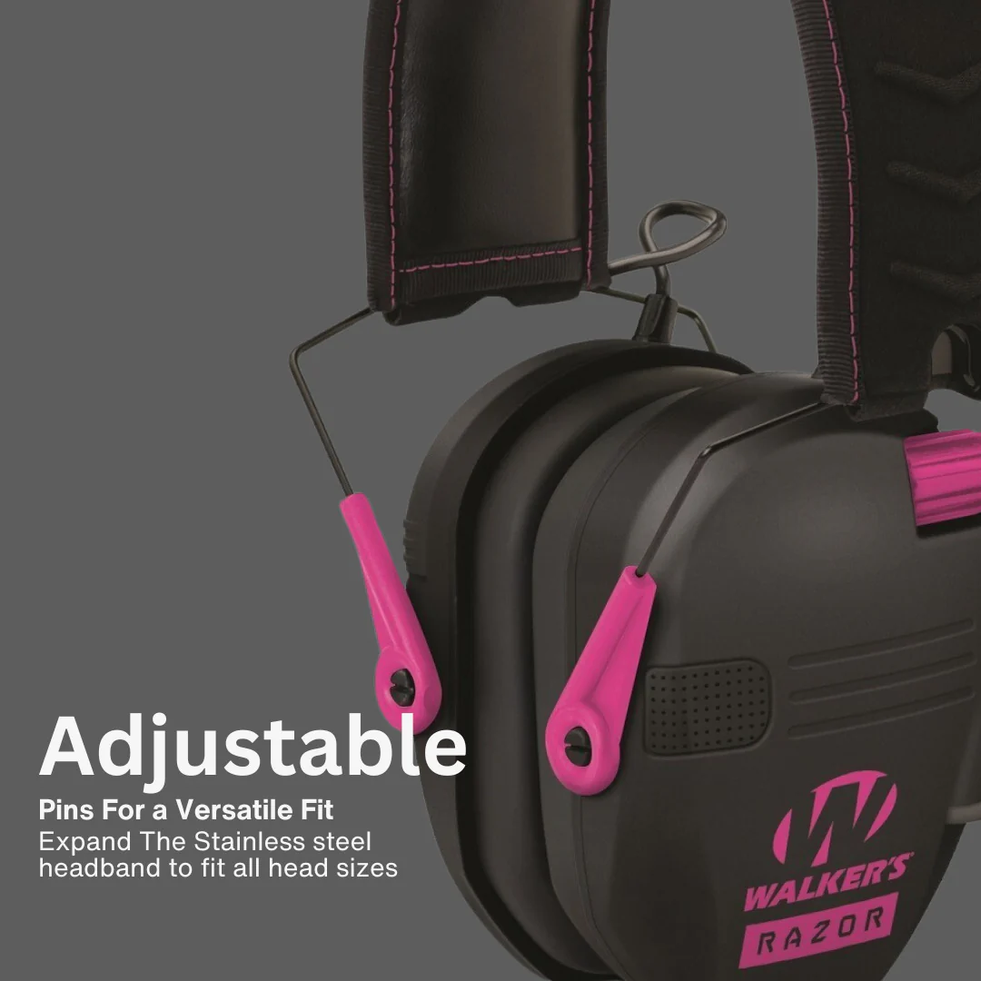 Walkers Razor Slim Electronic Ear Muffs (Black/Pink) Bundle - Image 3