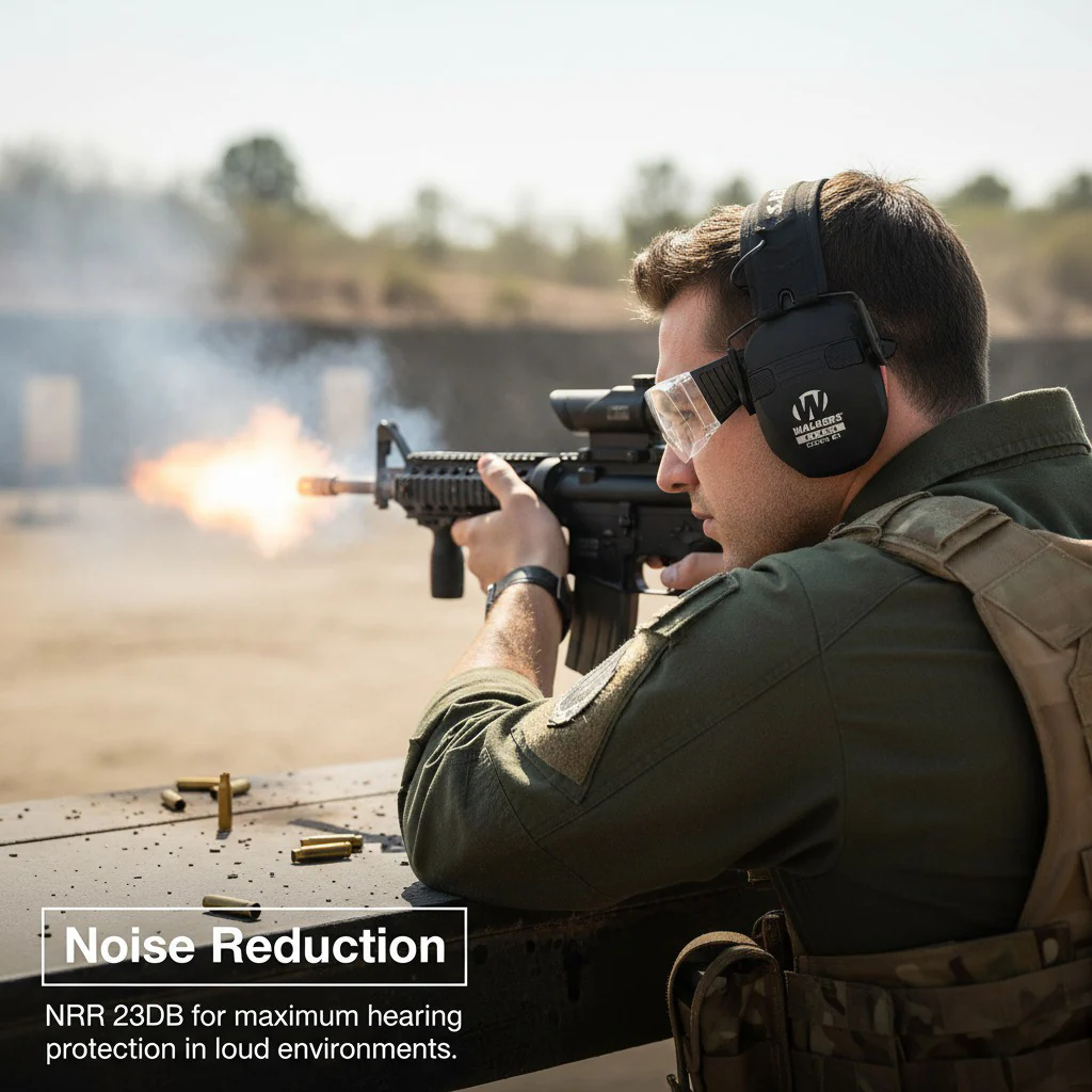 Walker's Razor Digital Ear Muffs (OD GRN Patriot) with Walkie Talkie Bundle - Image 4