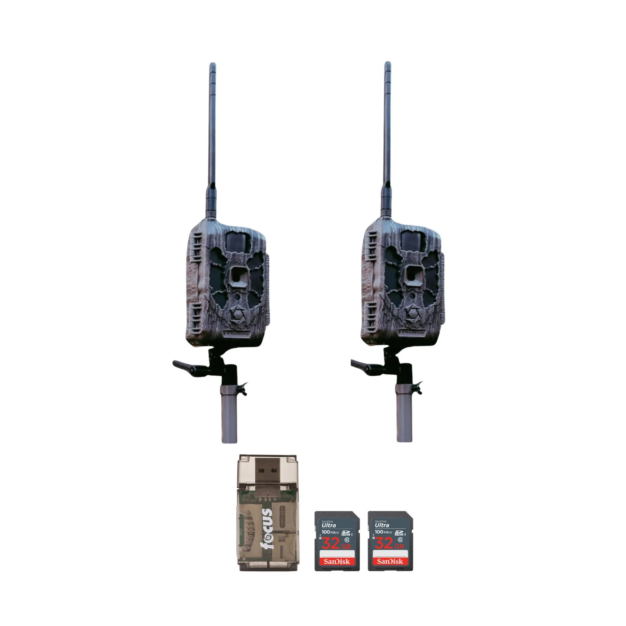 Stealth Cam DECEPTOR MAX 2.0 Trail Camera (Brown) with 32 GB Memory Card and Card Reader (2 Pack)