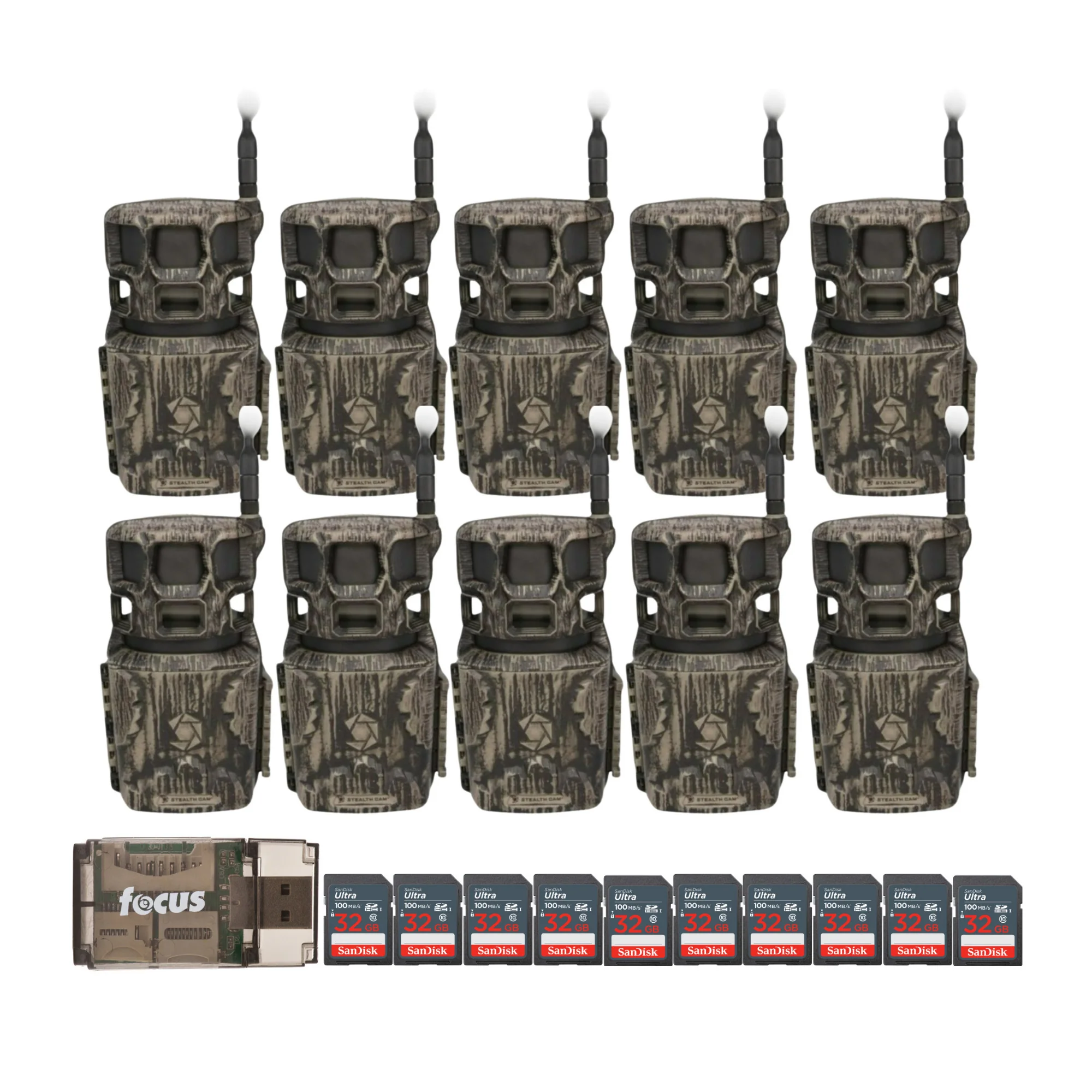Stealth Cam Revolver Pro 2.0 40MP 360-Degree Brown Trail Cameras Bundle