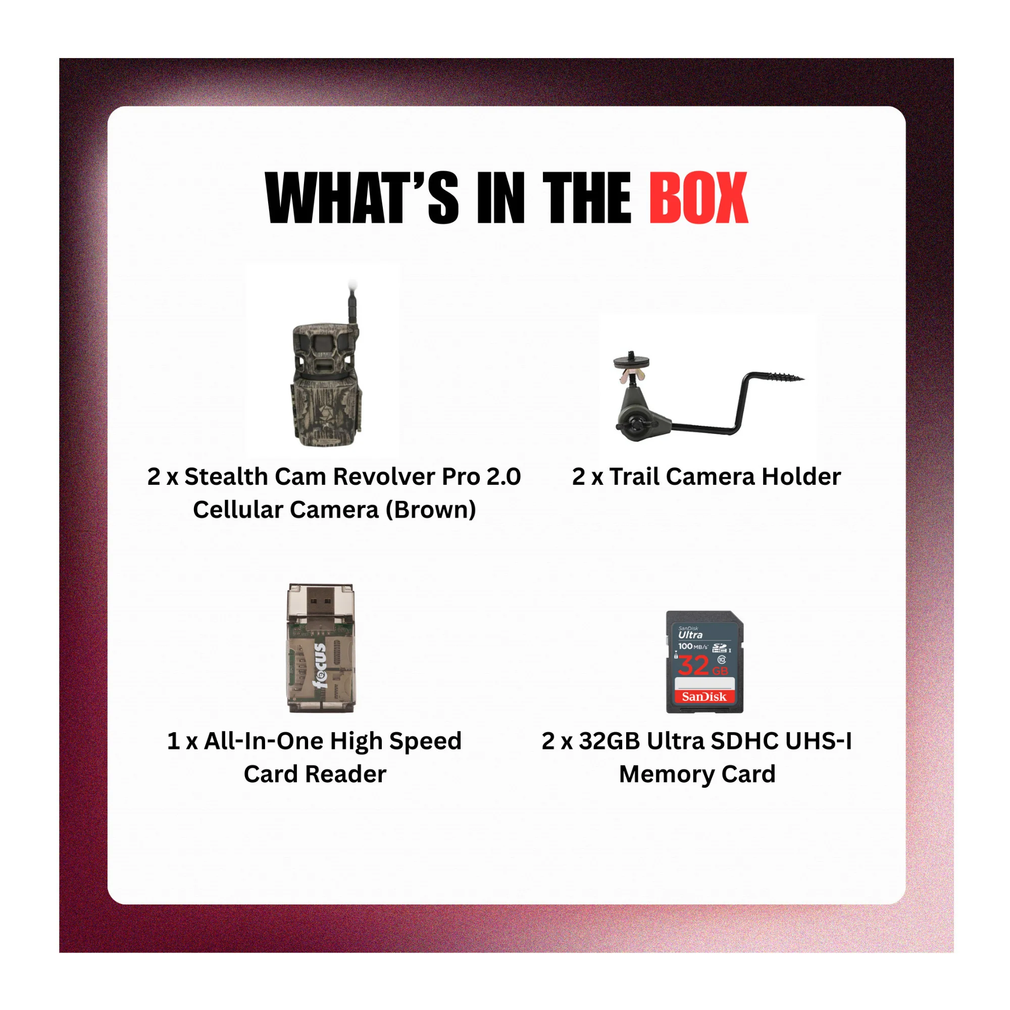 Stealth Cam Revolver Pro 2.0 360-Degree 1440p Video Trail Camera (Brown) Bundle - Image 9