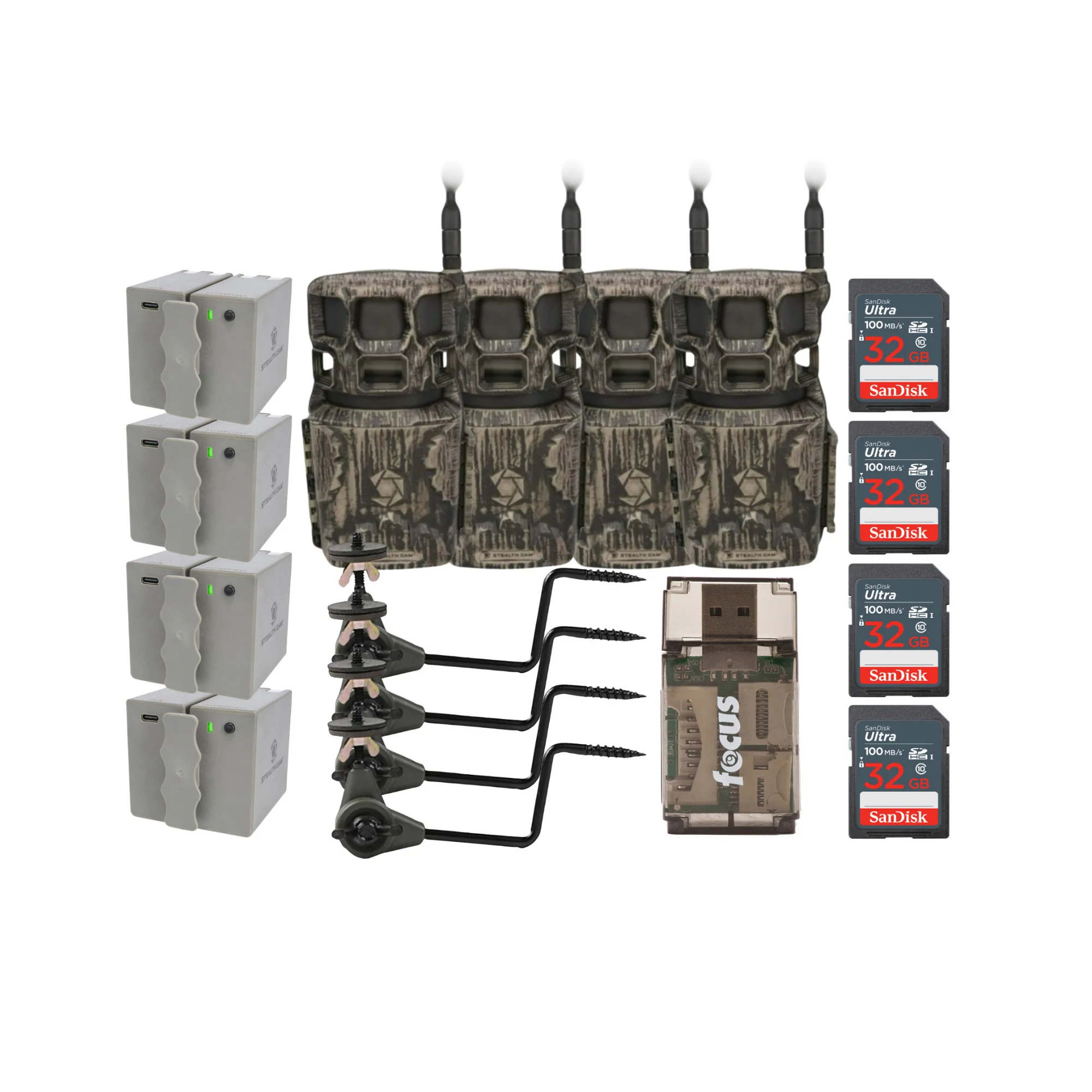 Stealth Cam Revolver Pro 2.0 360 Degree 40MP Brown Trail Cam Bundle